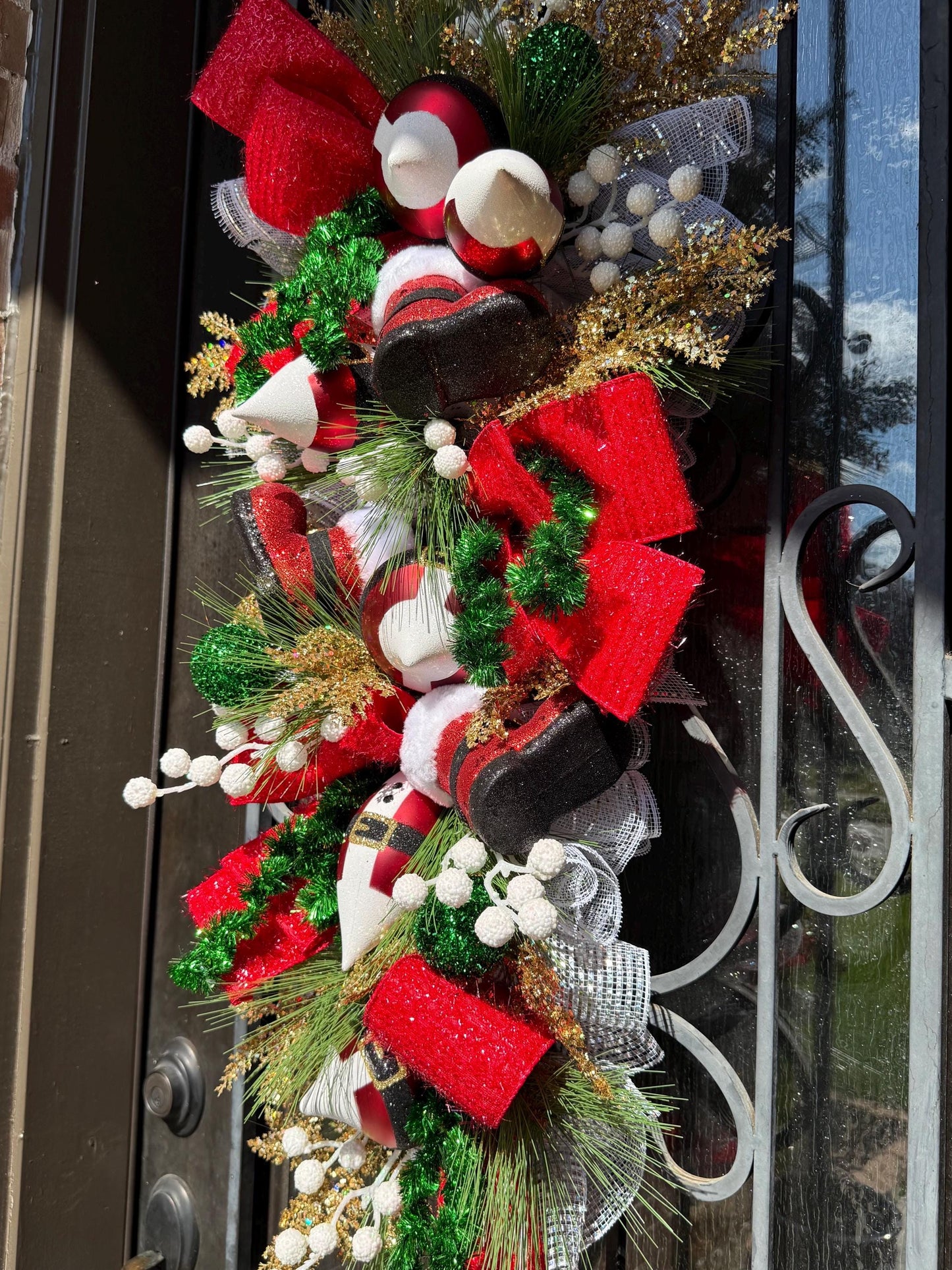 Traditional Christmas Swag, Holiday Porch Decor (32” Long)