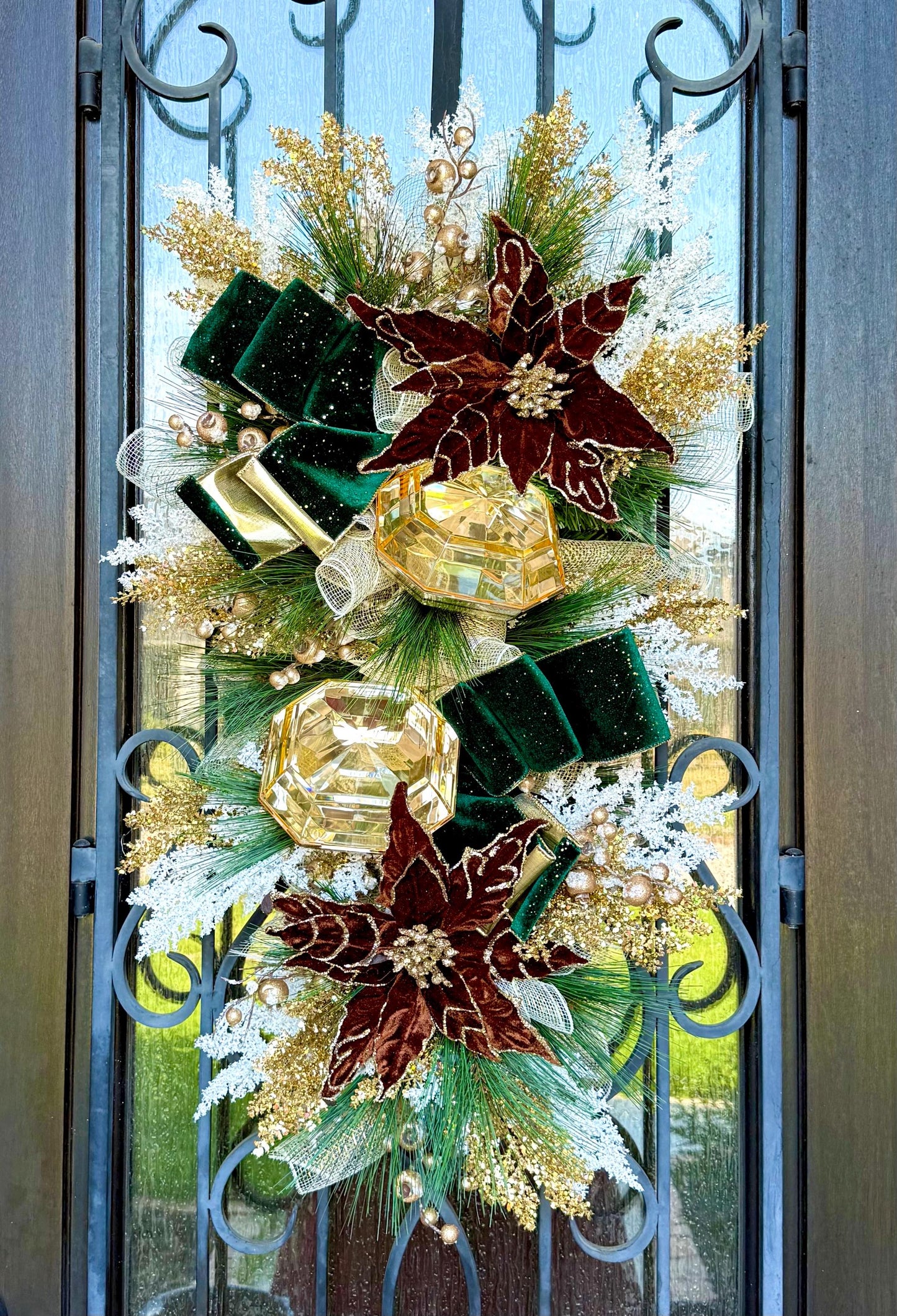 Christmas Swag Wreath, Holiday Porch Decoration