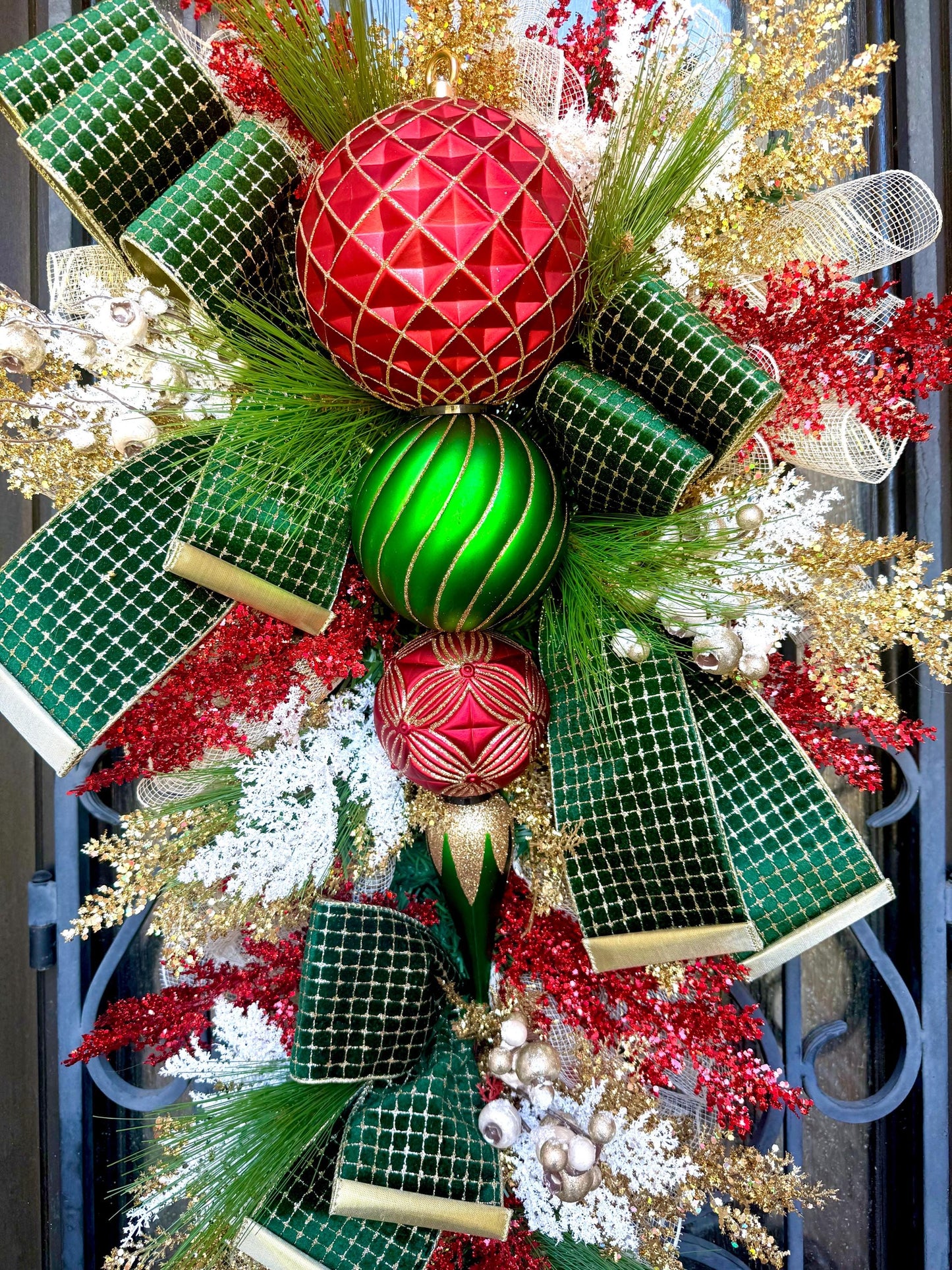 Christmas Swag Wreath, Holiday Porch Decor