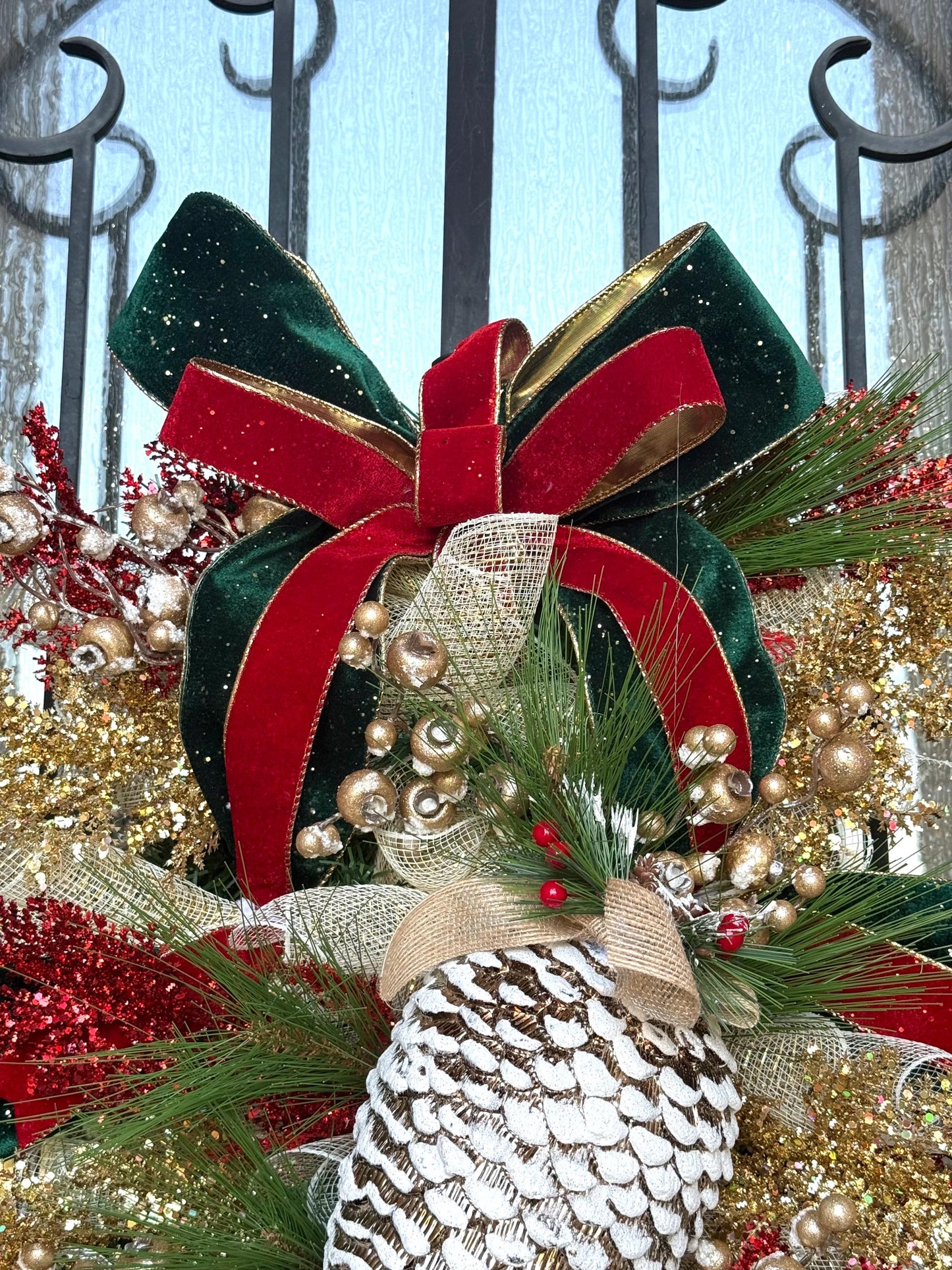 Holiday Swag Wreath, Christmas Porch Decor