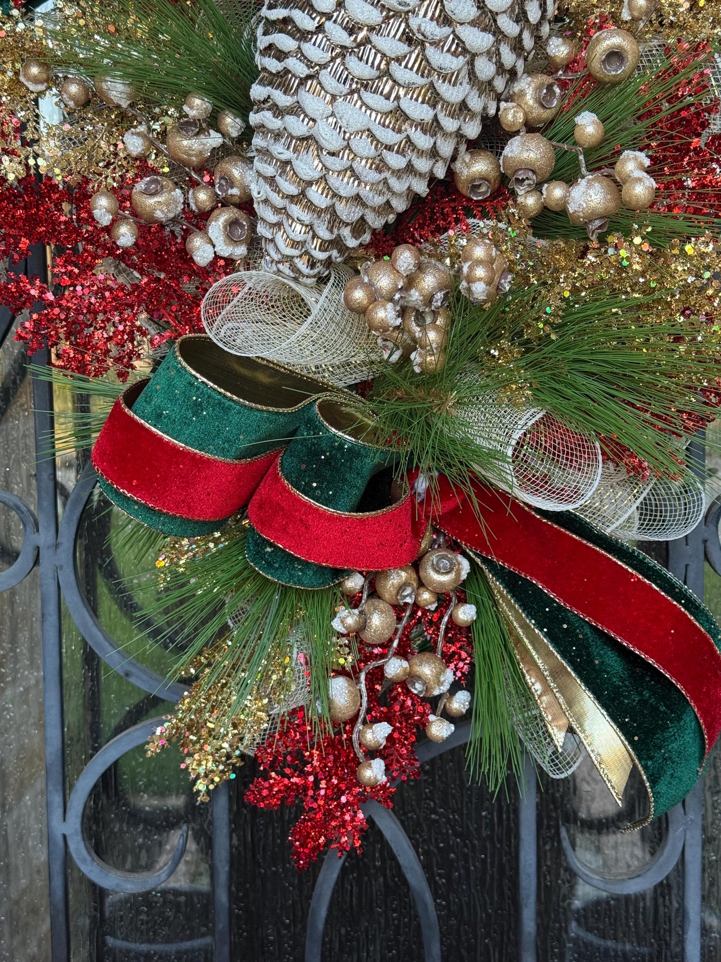 Holiday Swag Wreath, Christmas Porch Decor