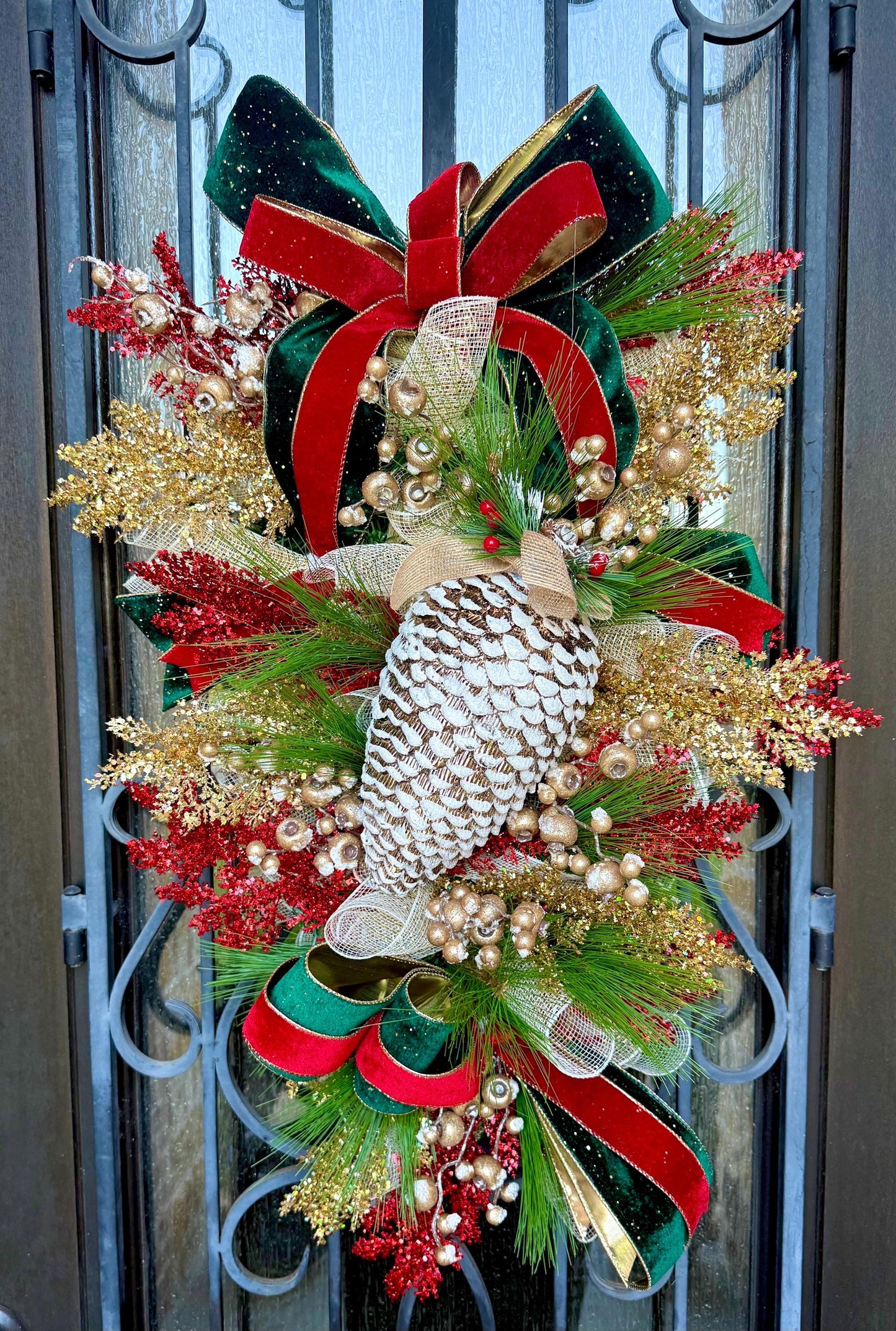 Holiday Swag Wreath, Christmas Porch Decor
