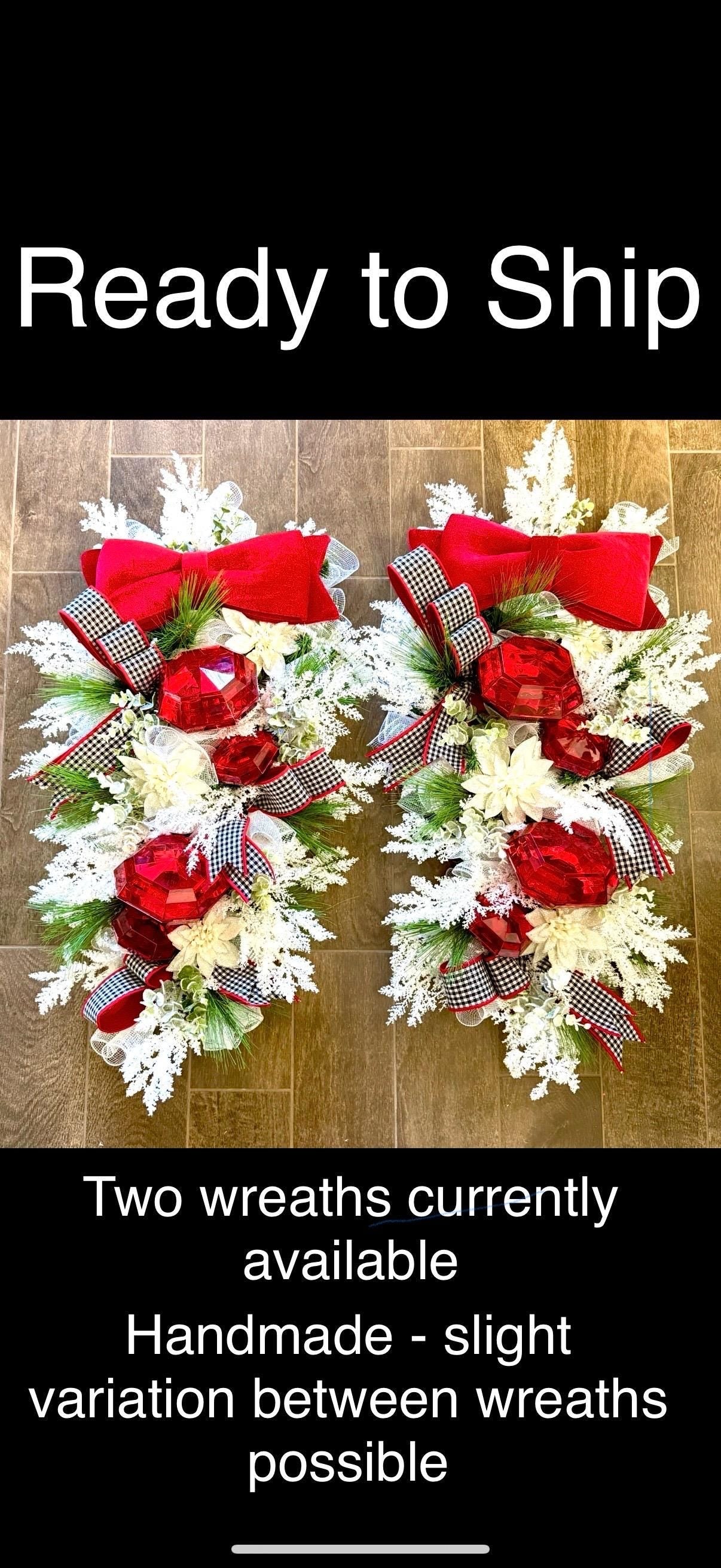 Christmas Swag Wreath, Holiday Porch Decoration