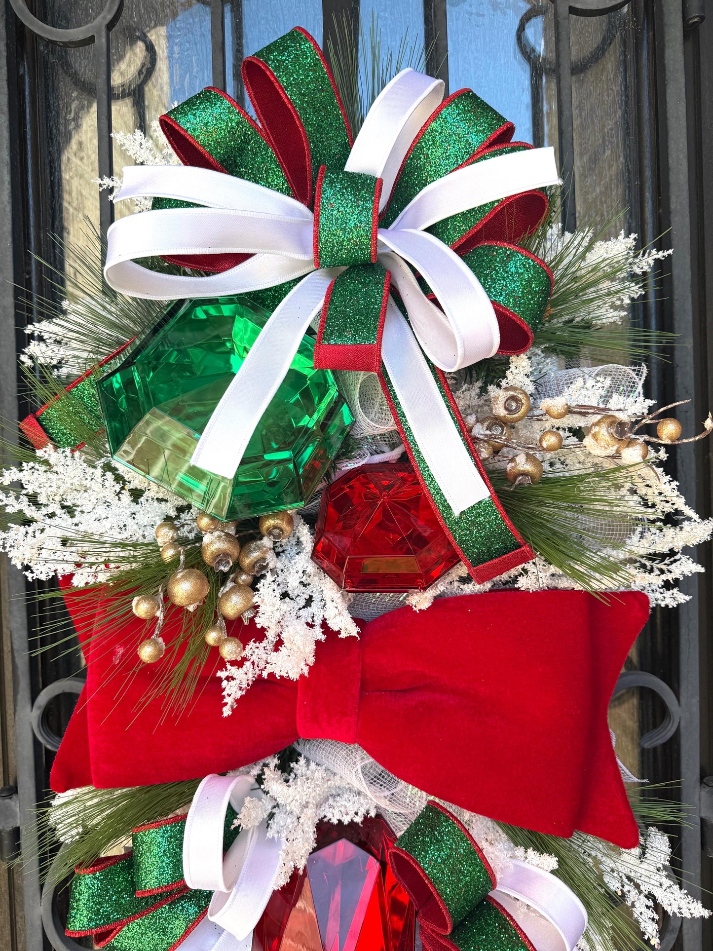 Christmas Swag Wreath, Holiday Porch Decor