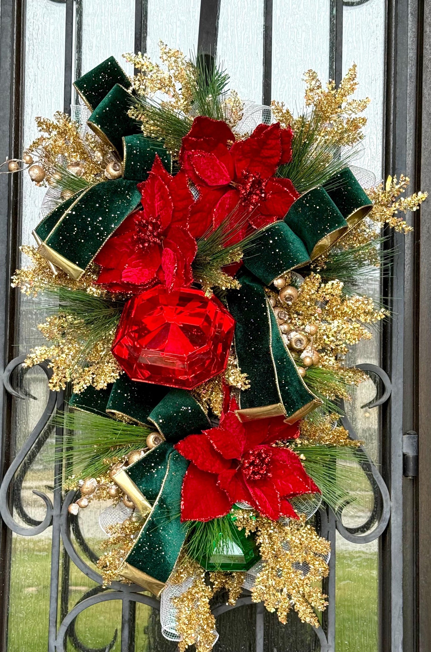 Christmas Swag Wreath, Holiday Porch Decor