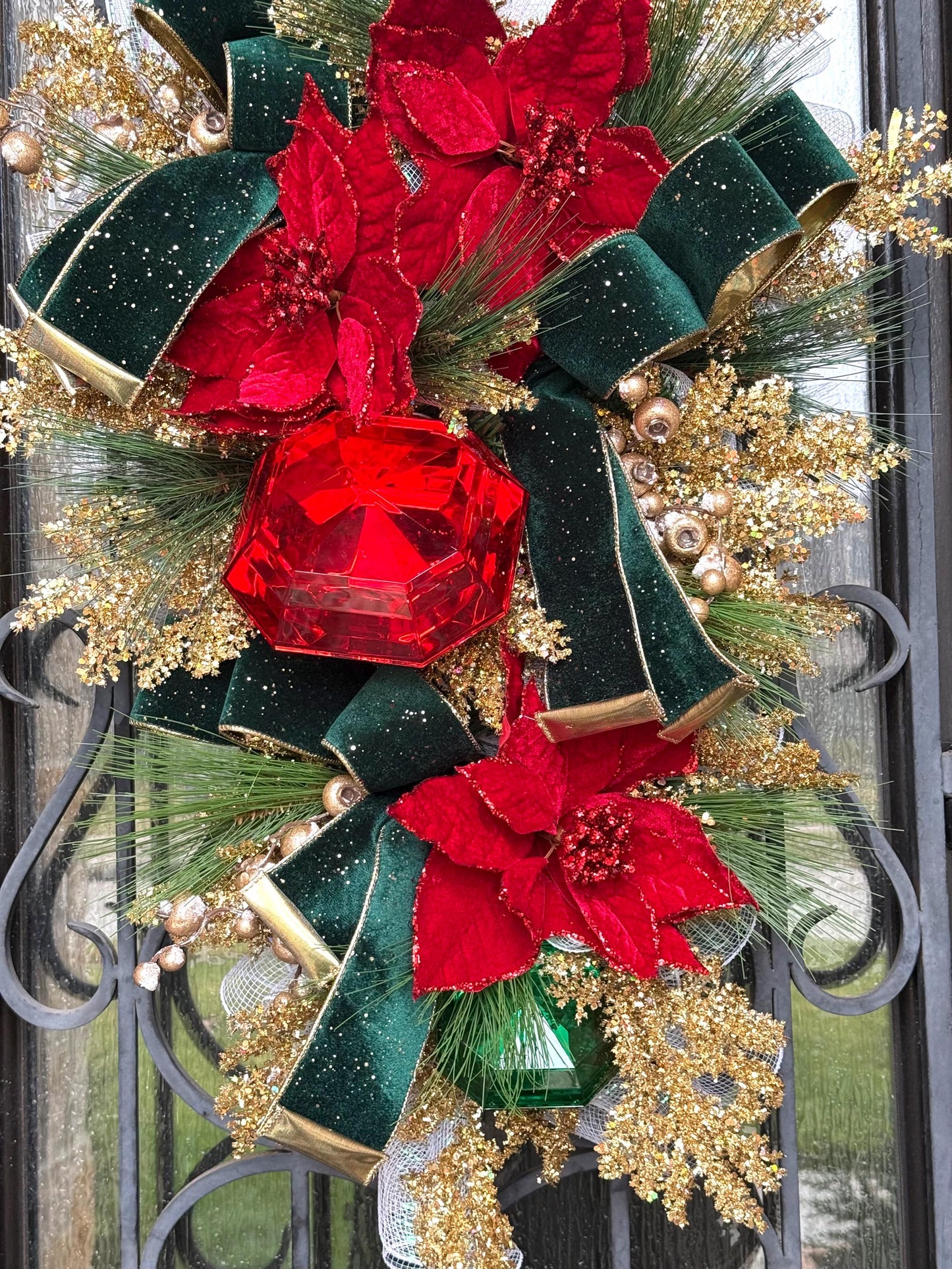 Christmas Swag Wreath, Holiday Porch Decor