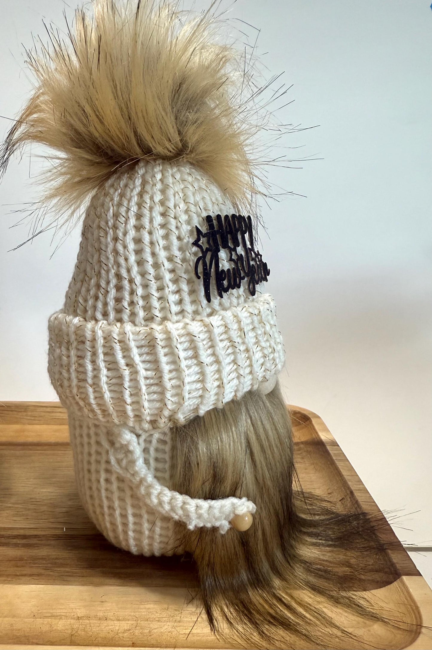 Handmade New Year Gnome, Champagne Bottle Hat
