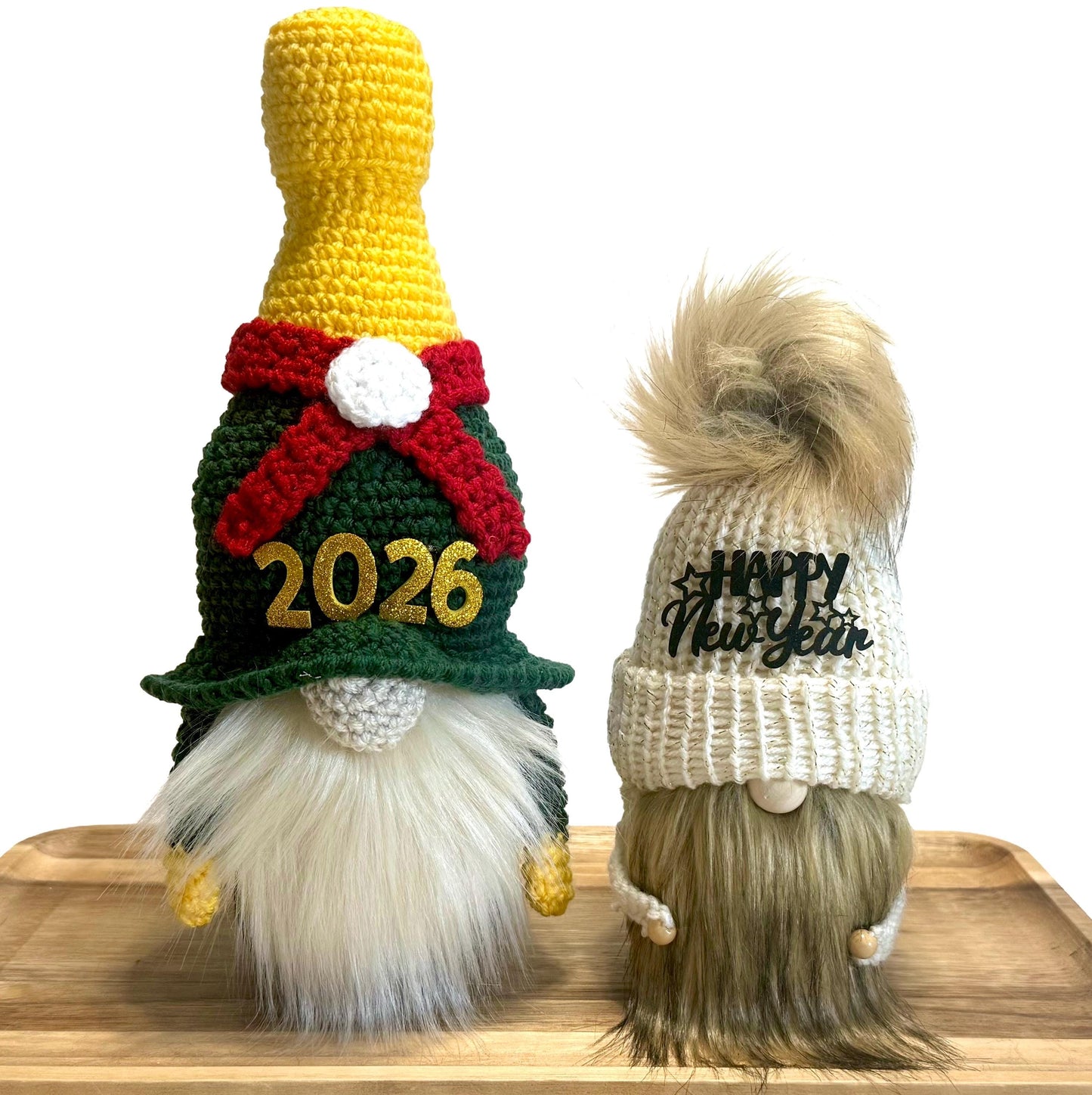 Handmade New Year Gnome, Champagne Bottle Hat