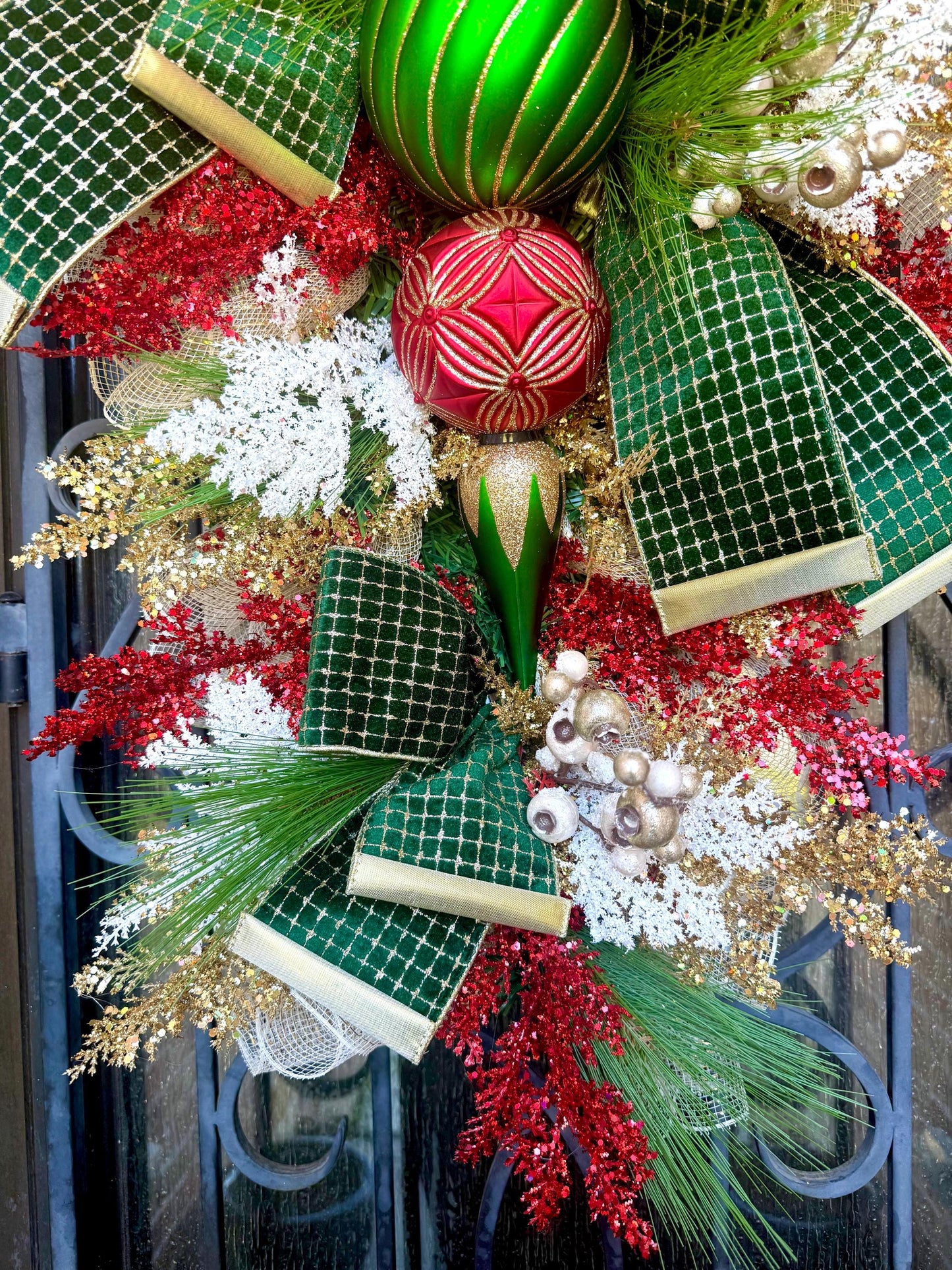 Christmas Swag Wreath, Holiday Porch Decor