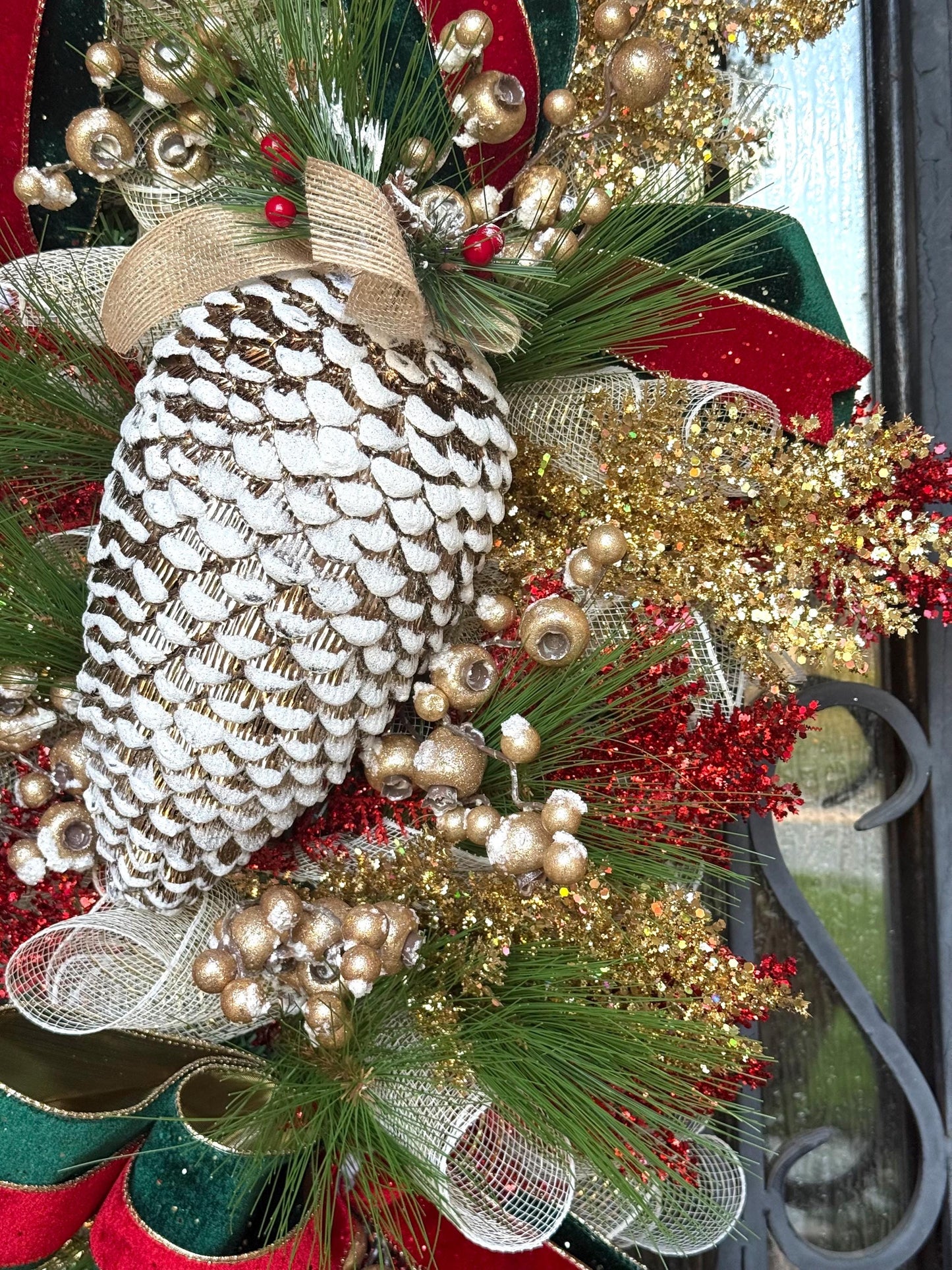 Holiday Swag Wreath, Christmas Porch Decor