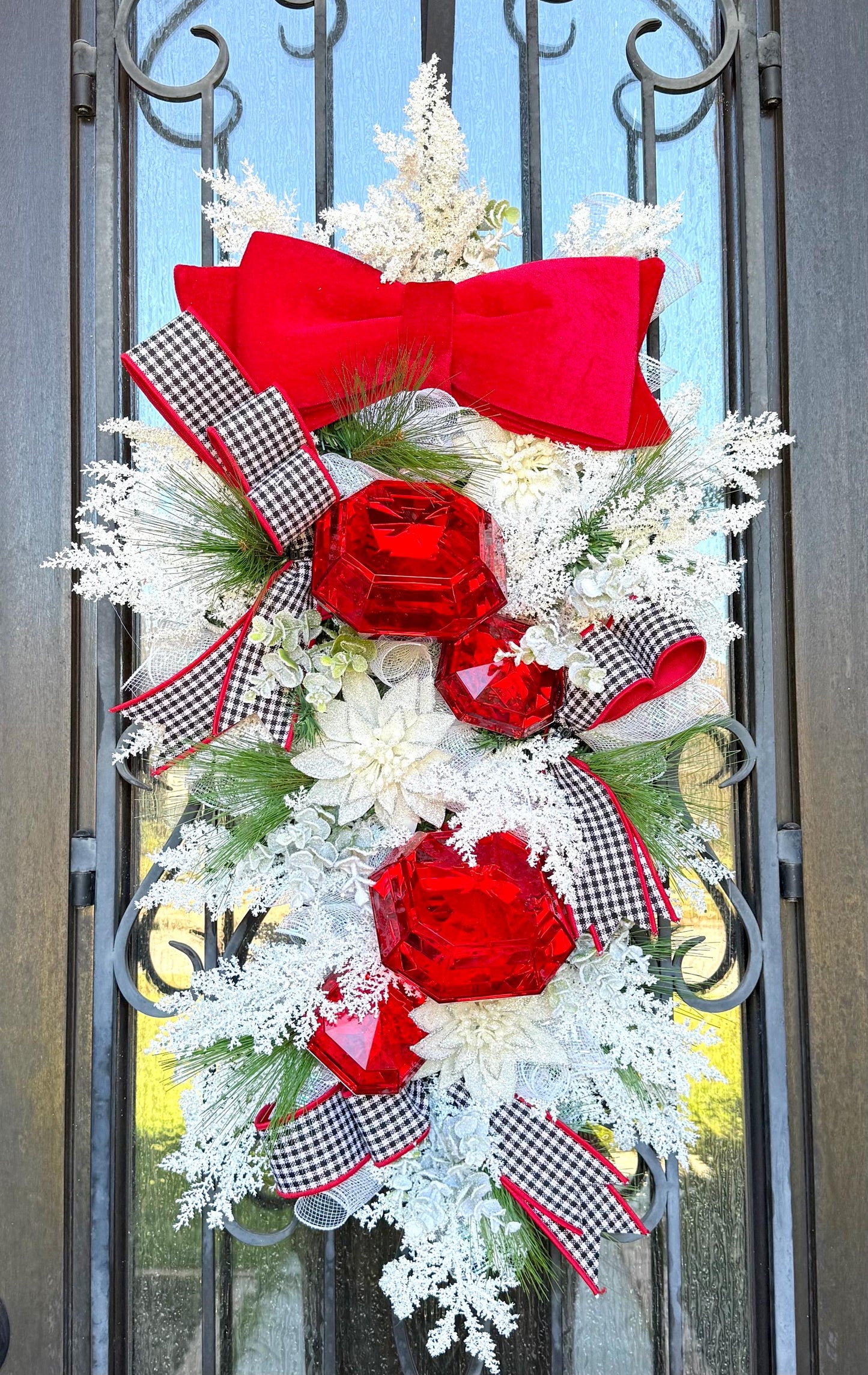 Christmas Swag Wreath, Holiday Porch Decoration