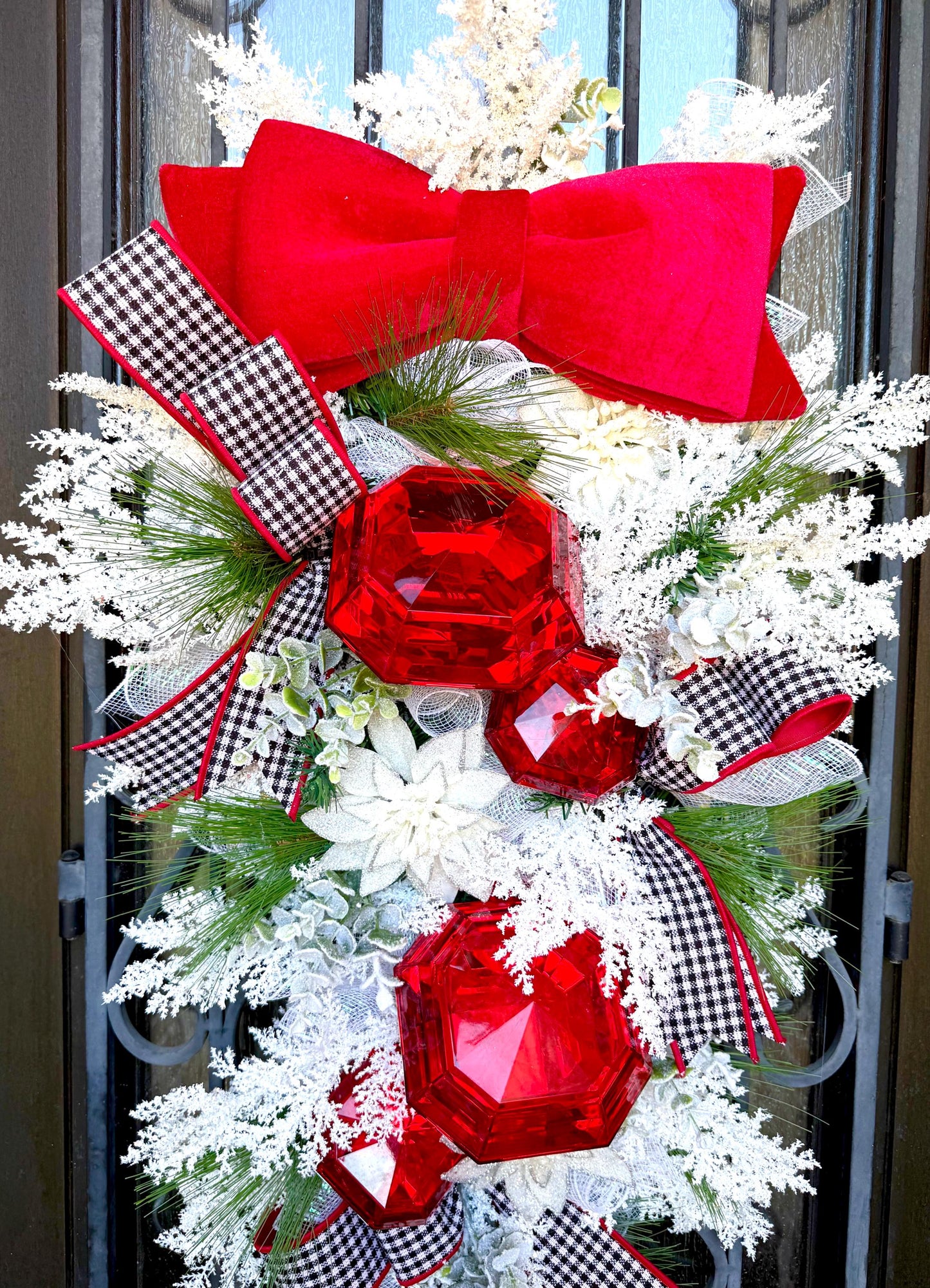 Christmas Swag Wreath, Holiday Porch Decoration