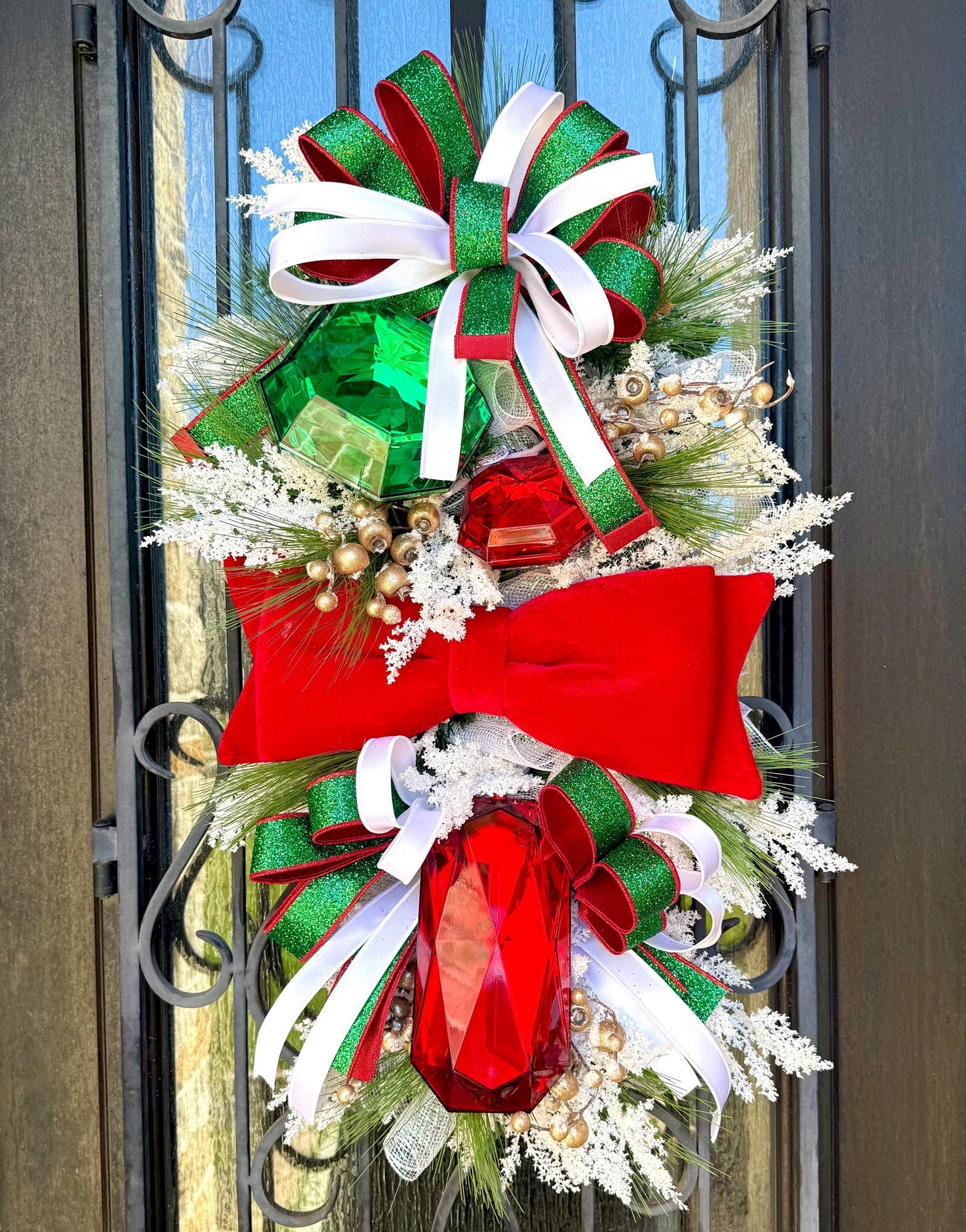Christmas Swag Wreath, Holiday Porch Decor