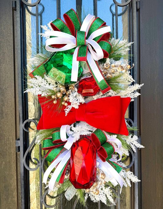 Christmas Swag Wreath, Holiday Porch Decor