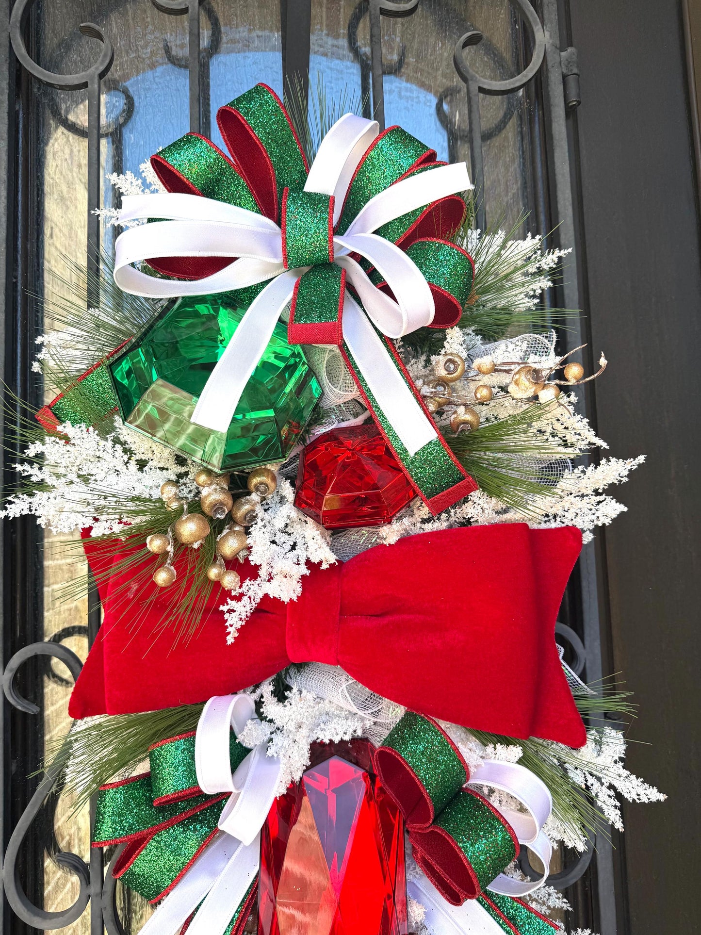 Christmas Swag Wreath, Holiday Porch Decor
