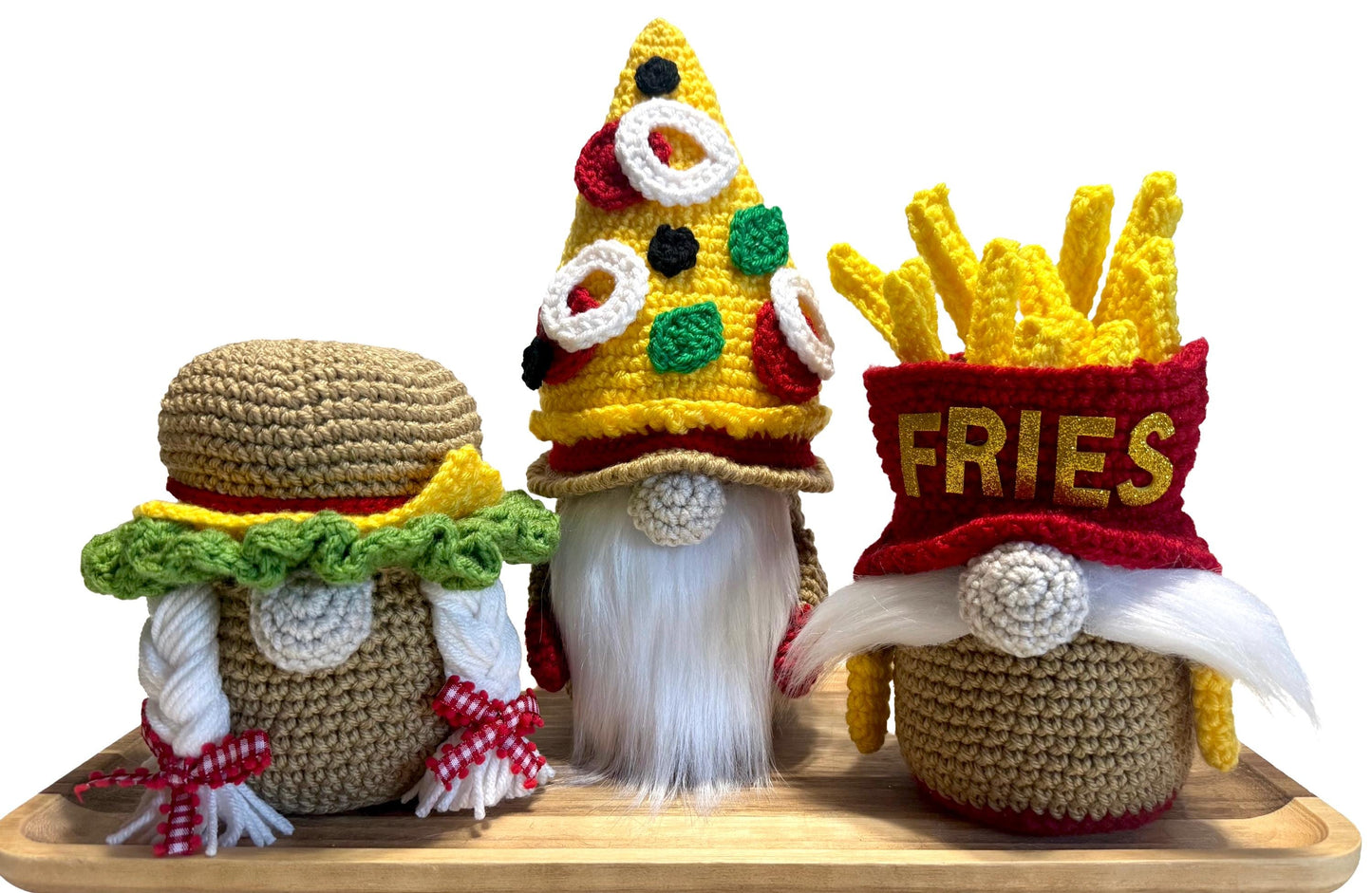 Food Gnomes, Farmhouse Tiered Tray Decor, Handmade