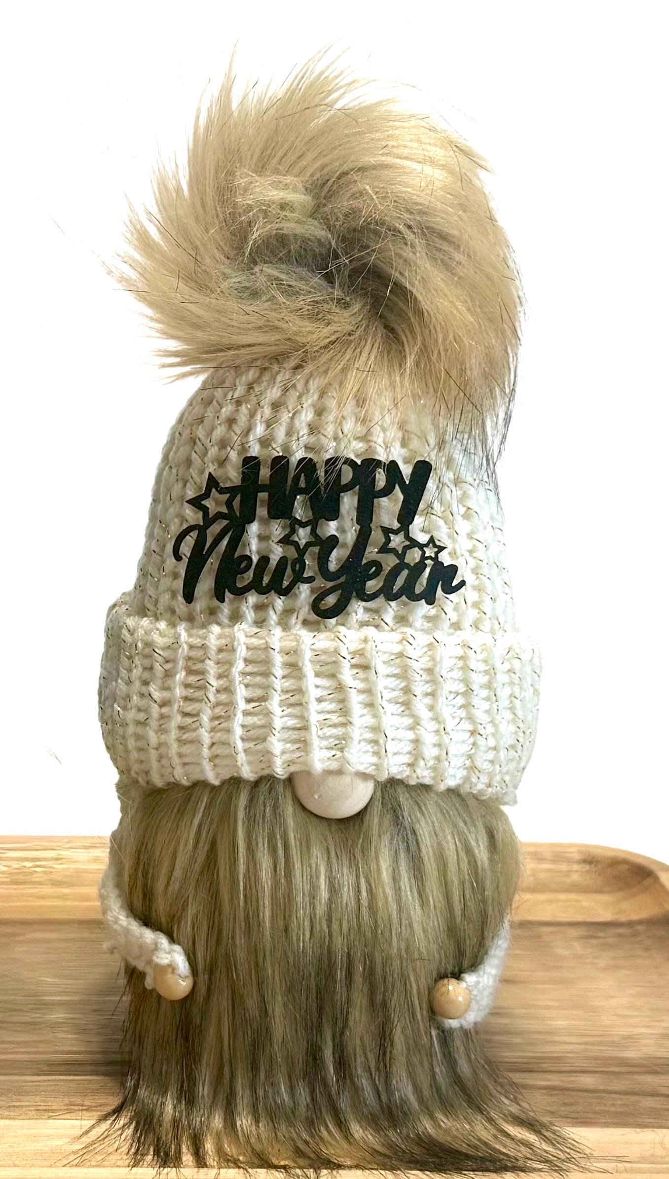 Handmade New Year Gnome, Champagne Bottle Hat