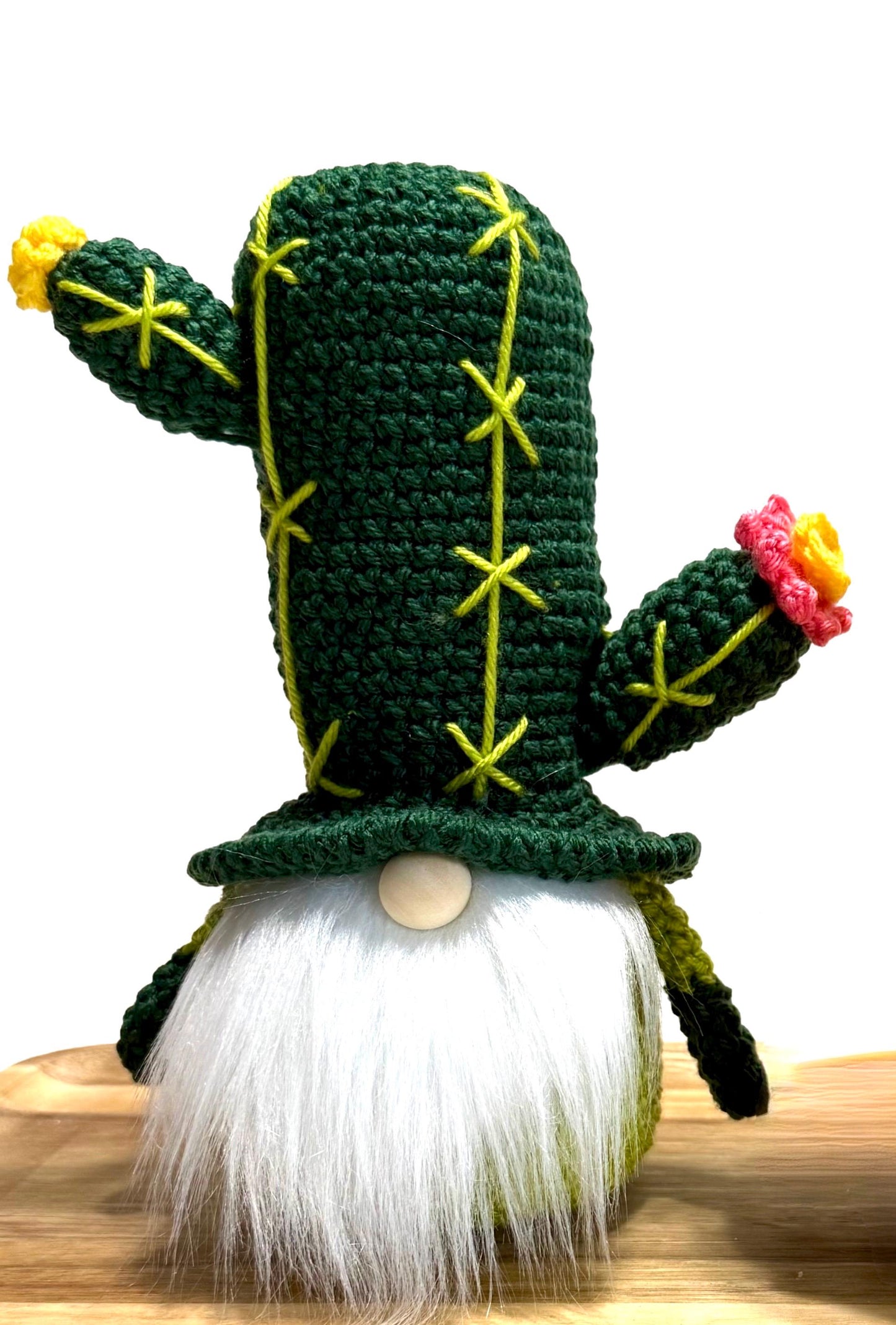 Cactus Gnome, Plant Gnome, Tiered Tray Decor