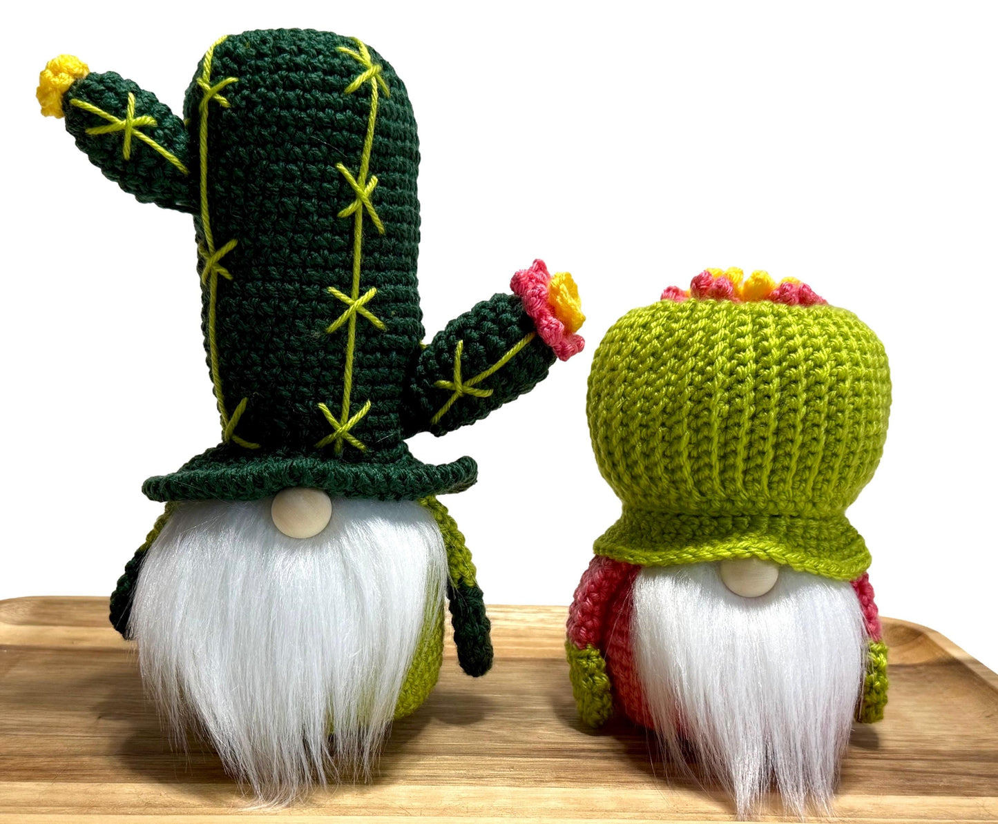 Cactus Gnome, Plant Gnome, Tiered Tray Decor