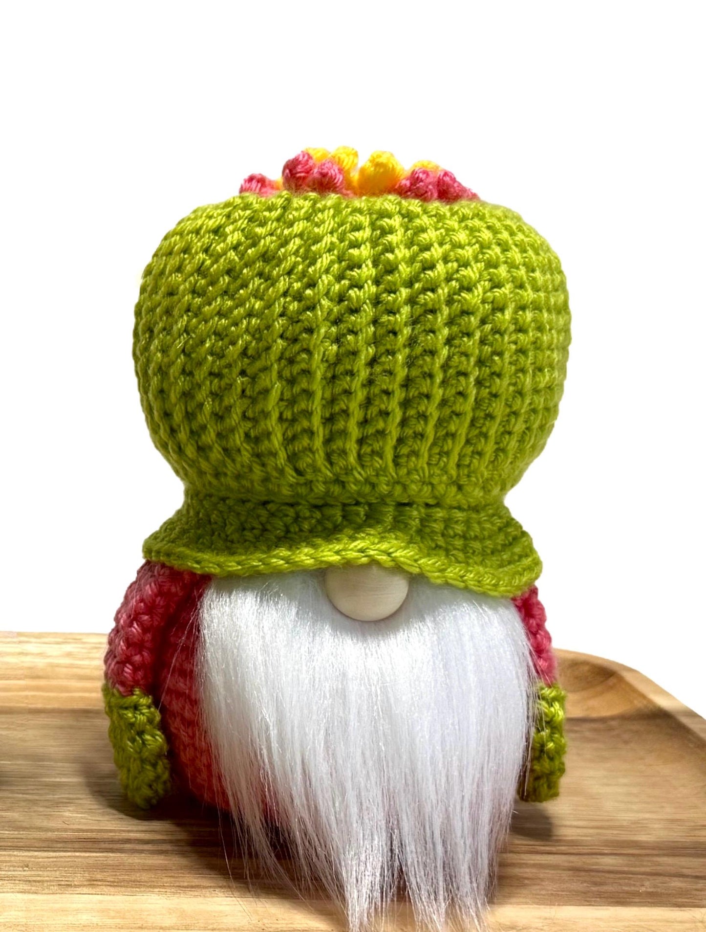 Cactus Gnome, Plant Gnome, Tiered Tray Decor