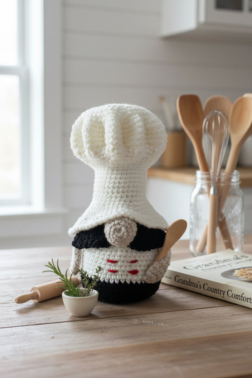 Chef Gnome,  Tiered Tray Decor