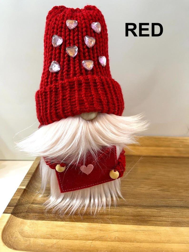 Valentine's Day Gnome, Spring Holiday Decor, Tiered Tray Decorations