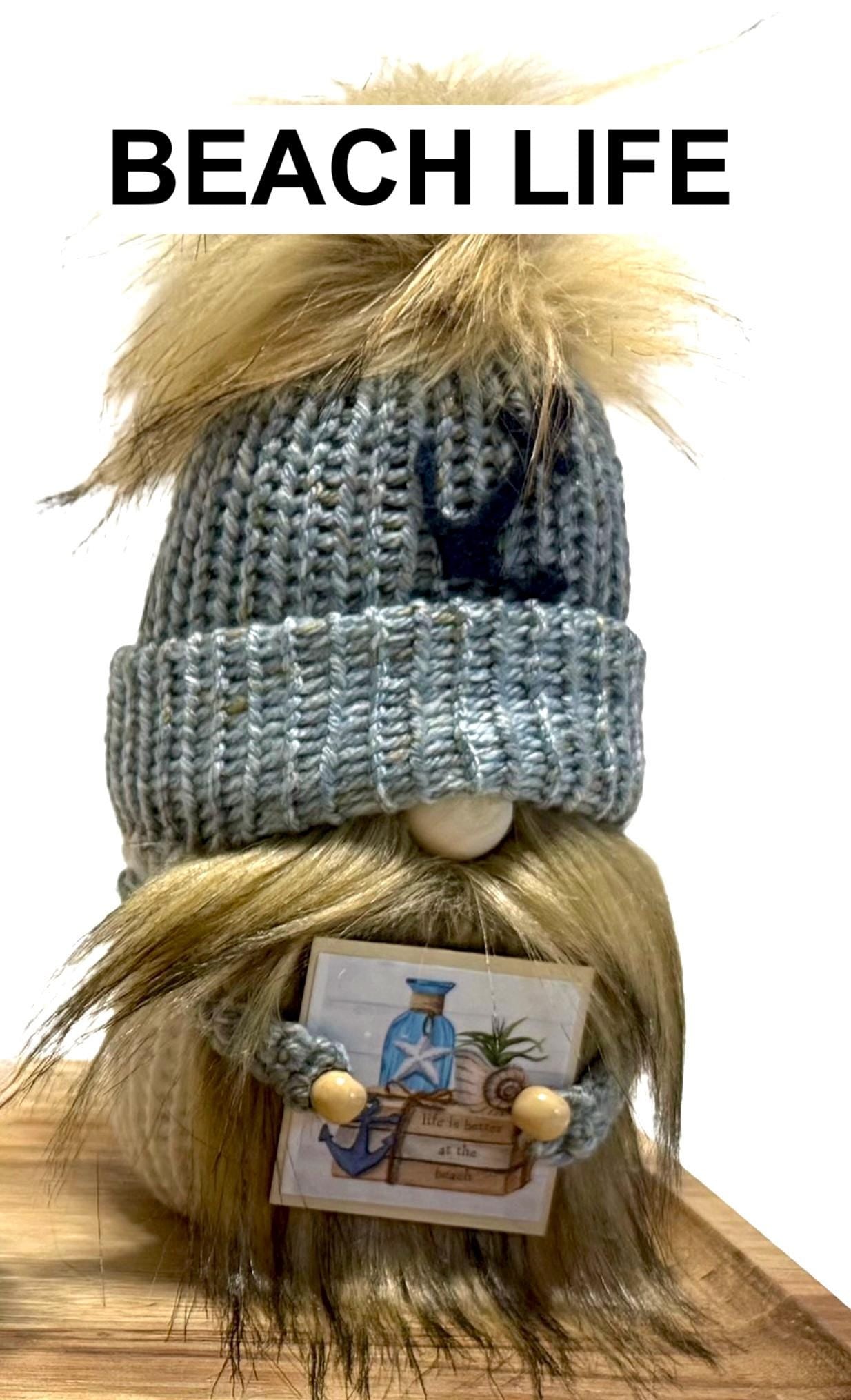 Nautical Knitted Gnomes, Beach House Home Decor, Tiered Tray Decorations