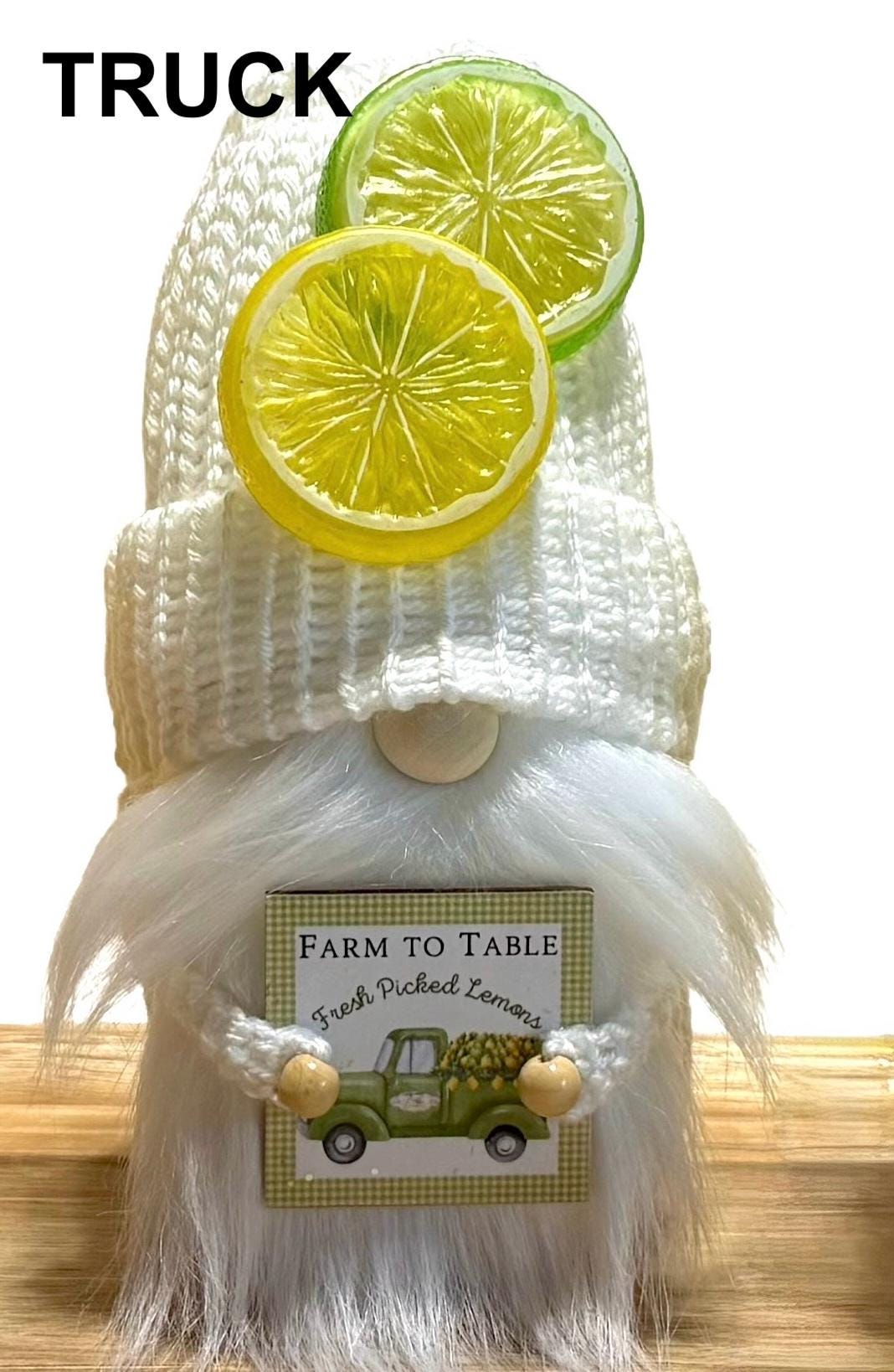 Lime Knitted Gnome , Summer Home Decor