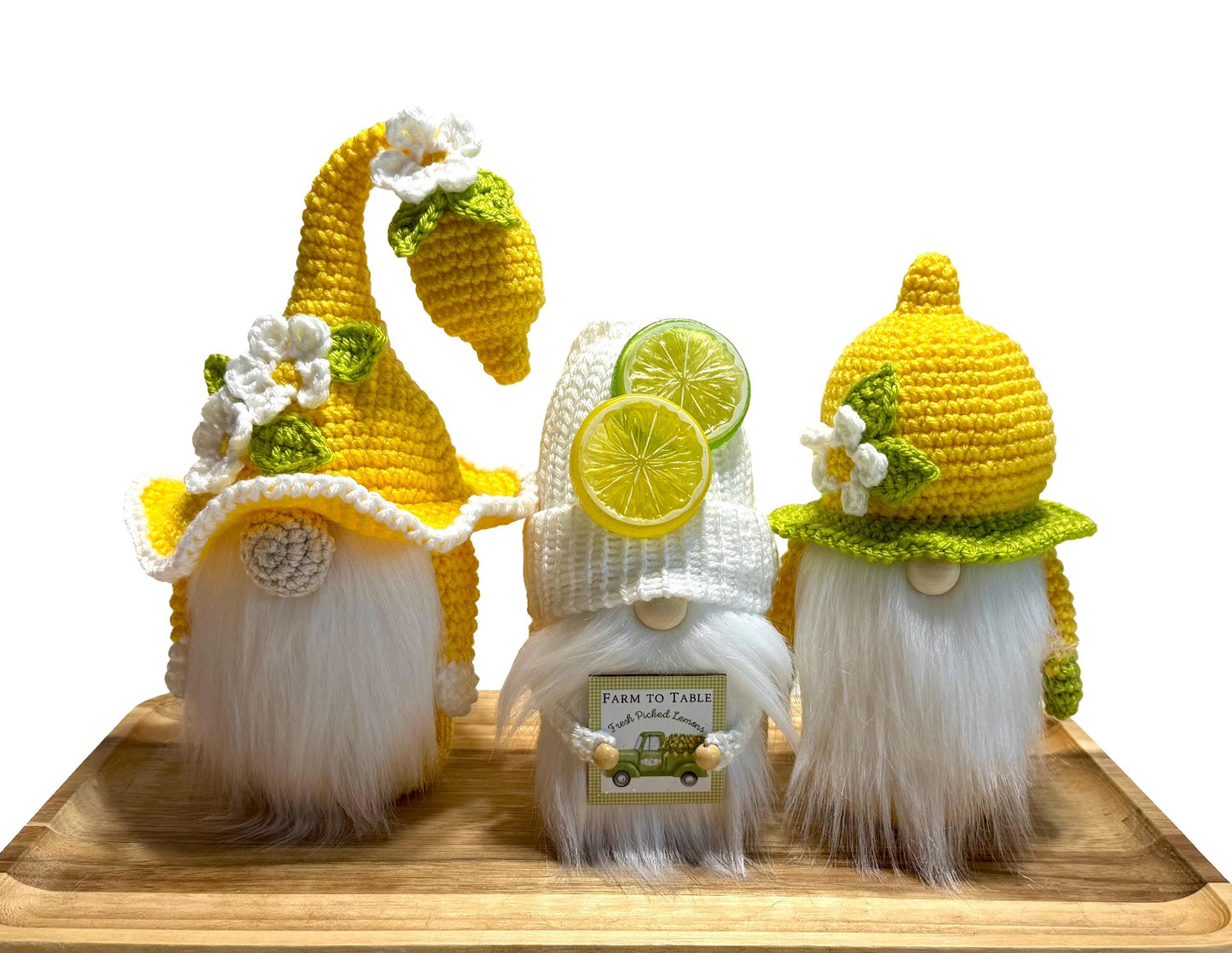 Lime Knitted Gnome , Summer Home Decor