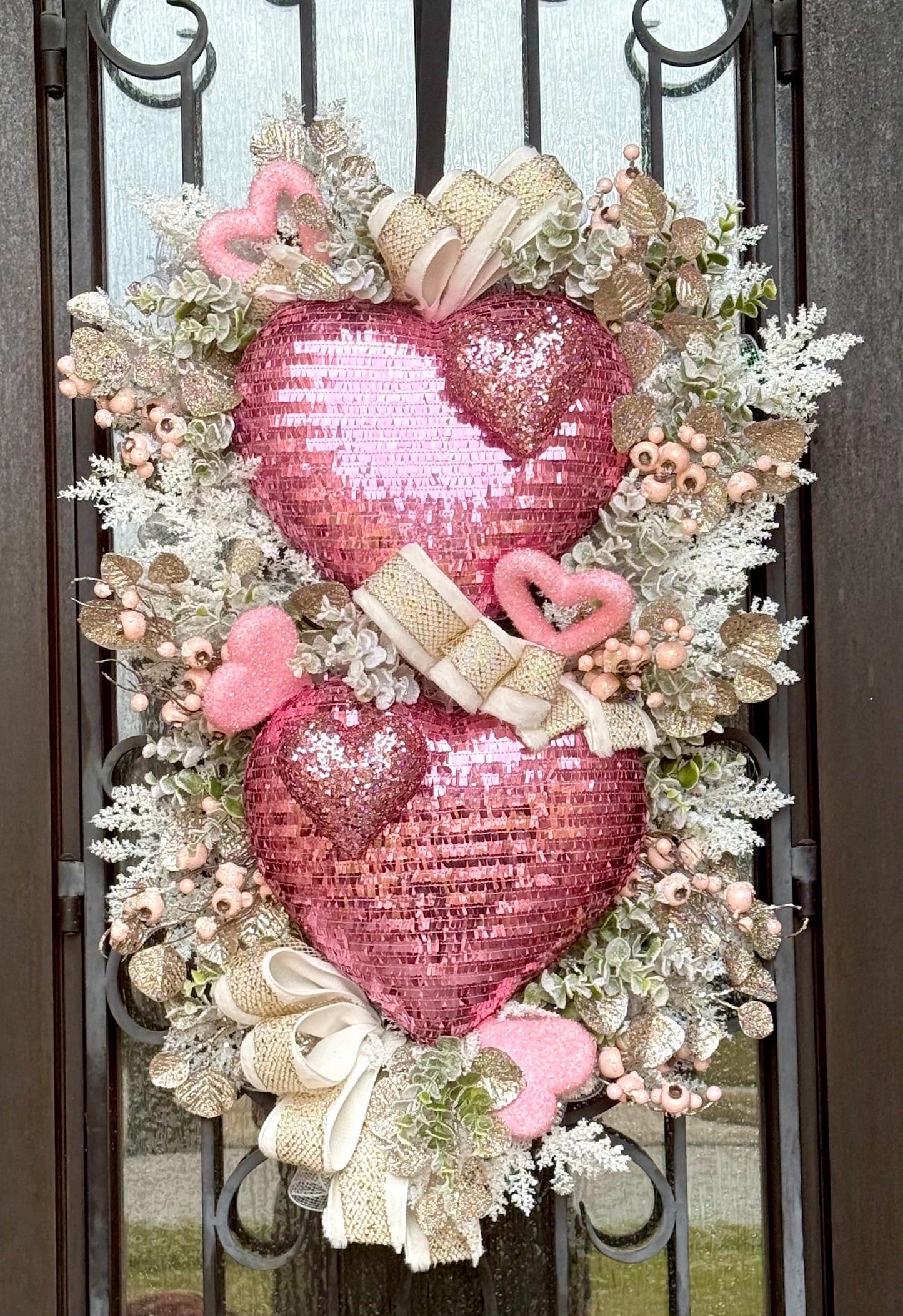 Valentine's Day Door Wreath, Spring Porch Decor