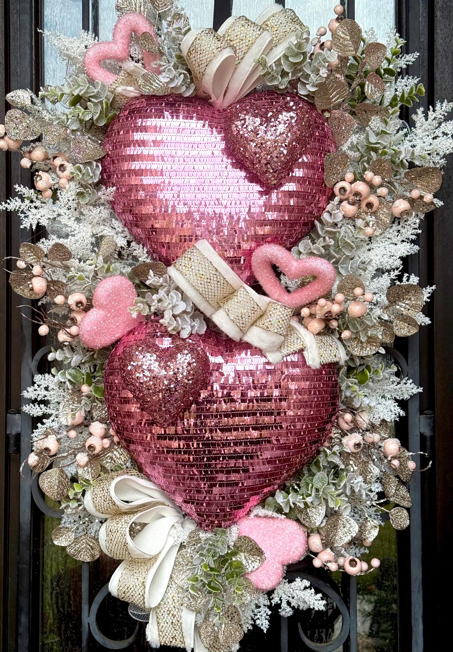 Valentine's Day Door Wreath, Spring Porch Decor