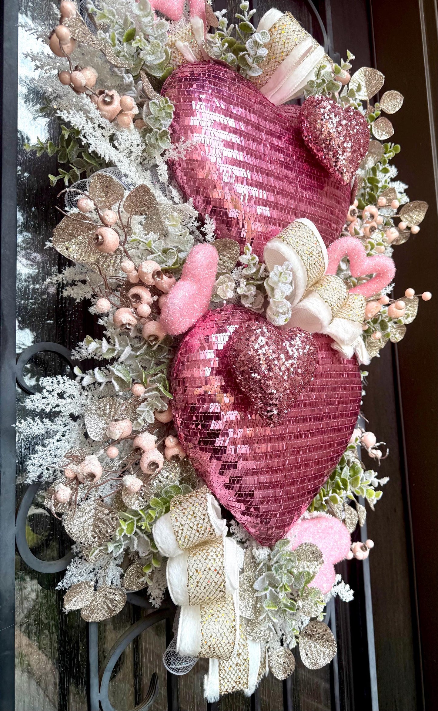 Valentine's Day Door Wreath, Spring Porch Decor