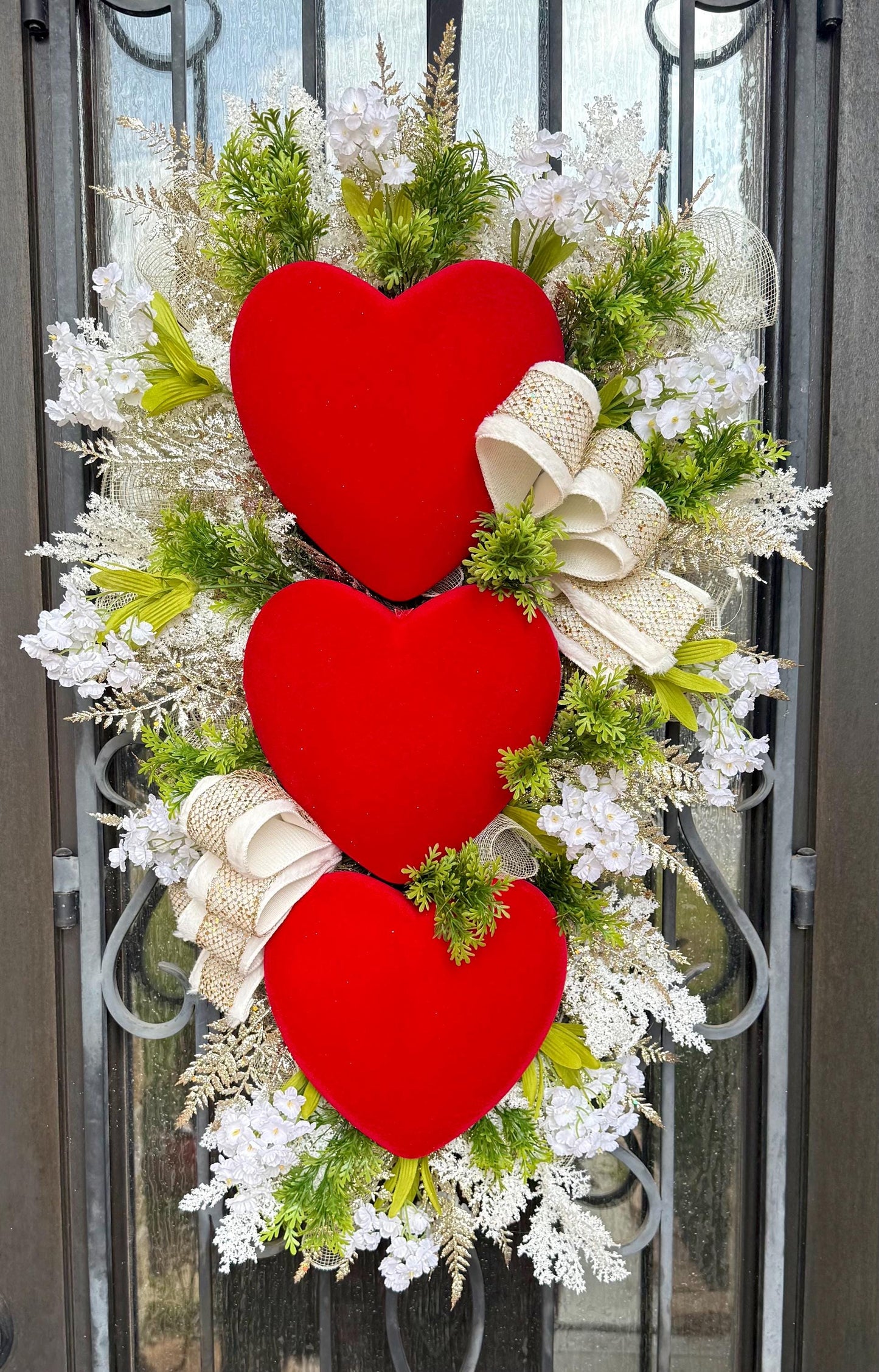 Valentine's Day Door Wreath, Spring Porch Decor