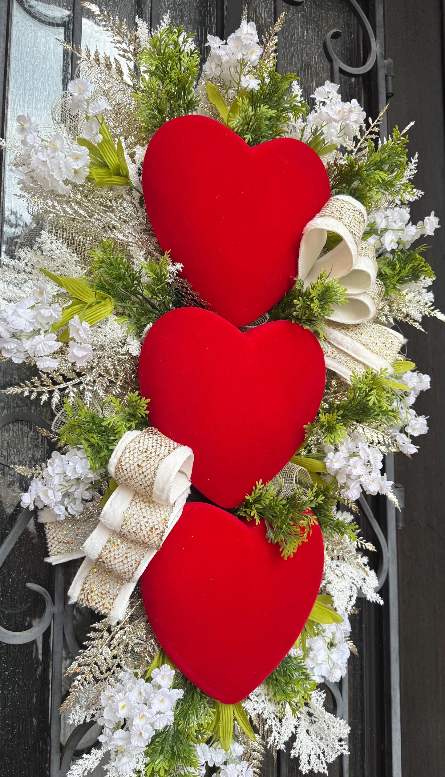 Valentine's Day Door Wreath, Spring Porch Decor