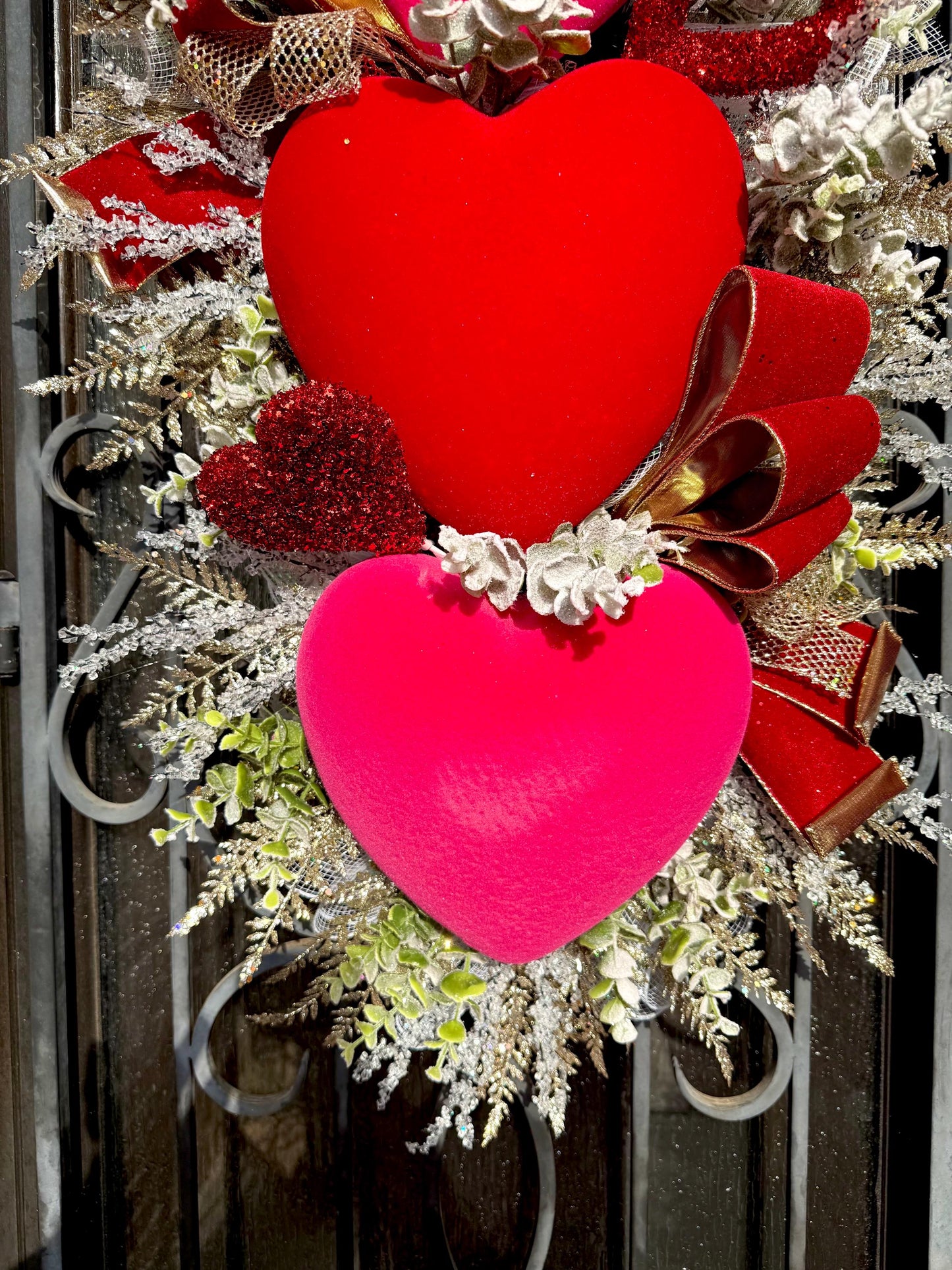Valentine's Day Door Wreath, Spring Porch Decor