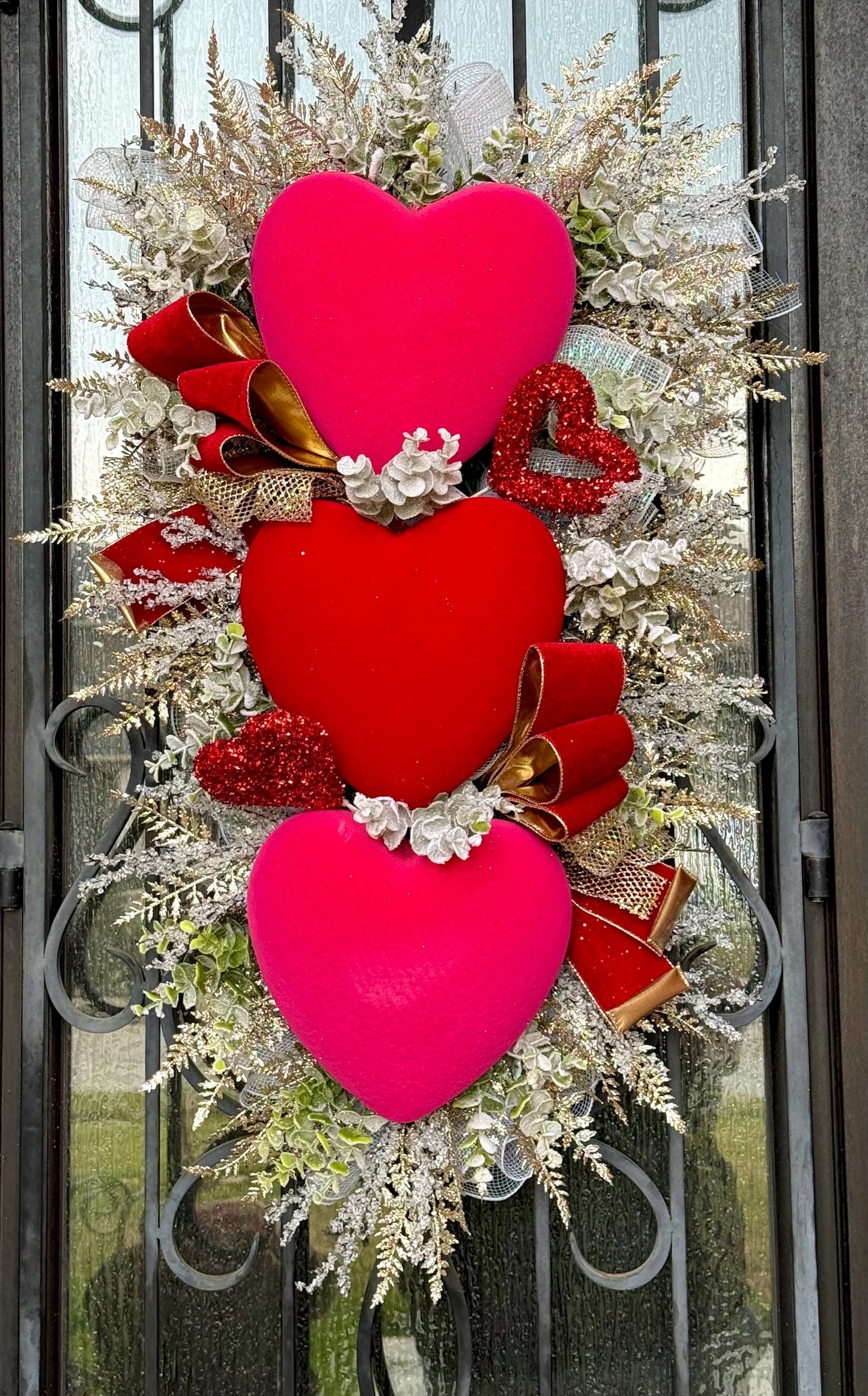 Valentine's Day Door Wreath, Spring Porch Decor