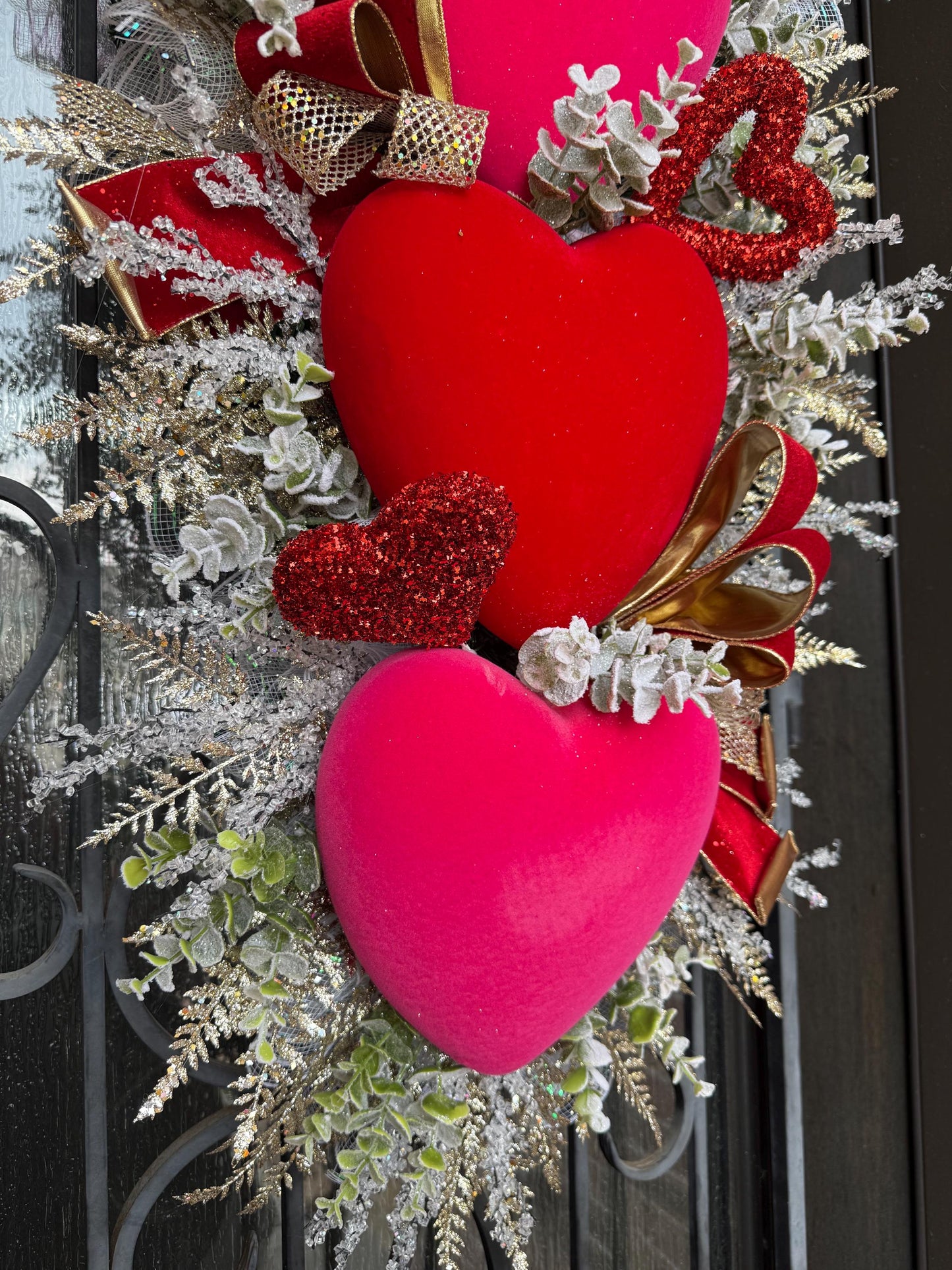 Valentine's Day Door Wreath, Spring Porch Decor