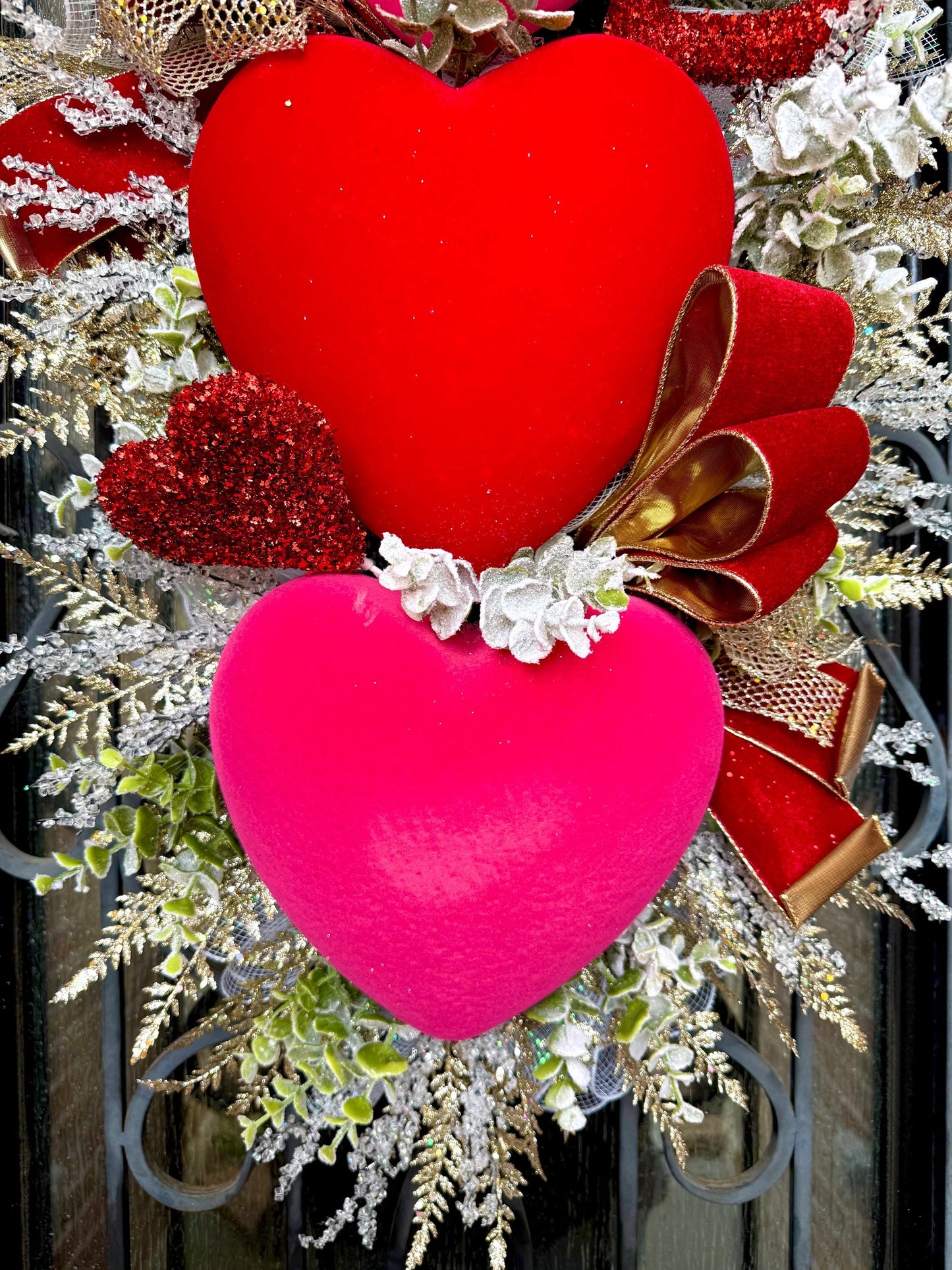 Valentine's Day Door Wreath, Spring Porch Decor