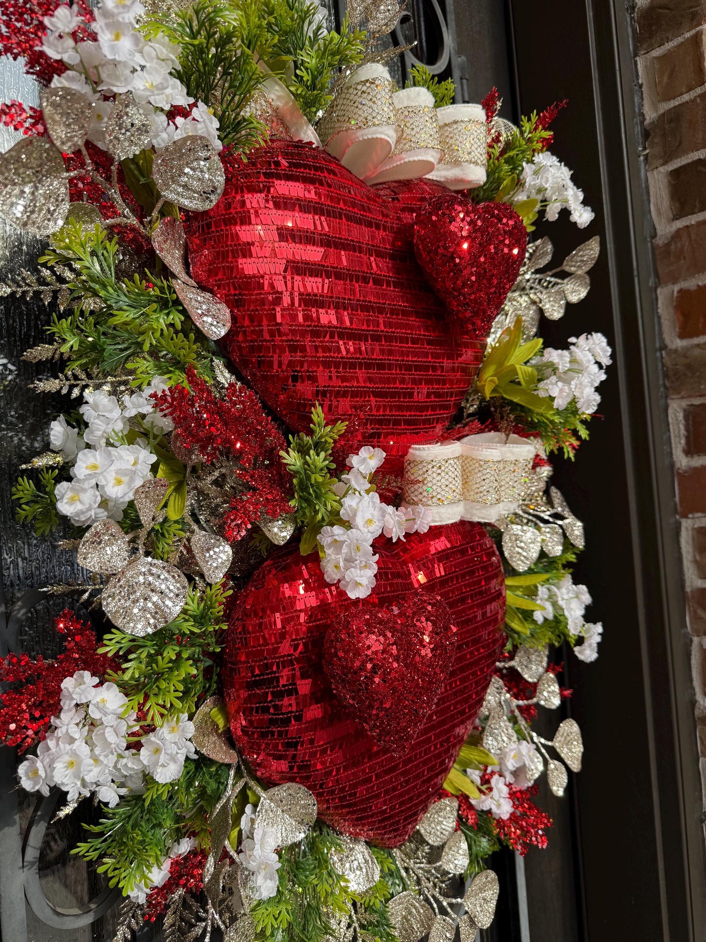 Valentine's Day Door Wreath, Spring Porch Decor