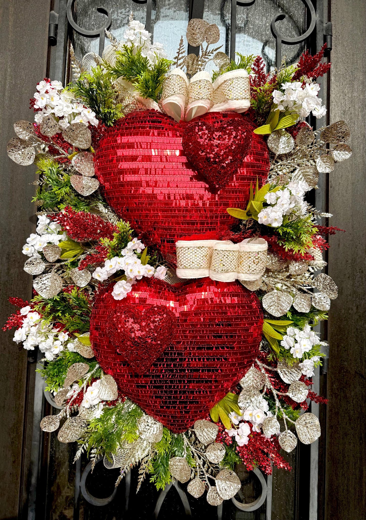 Valentine's Day Door Wreath, Spring Porch Decor