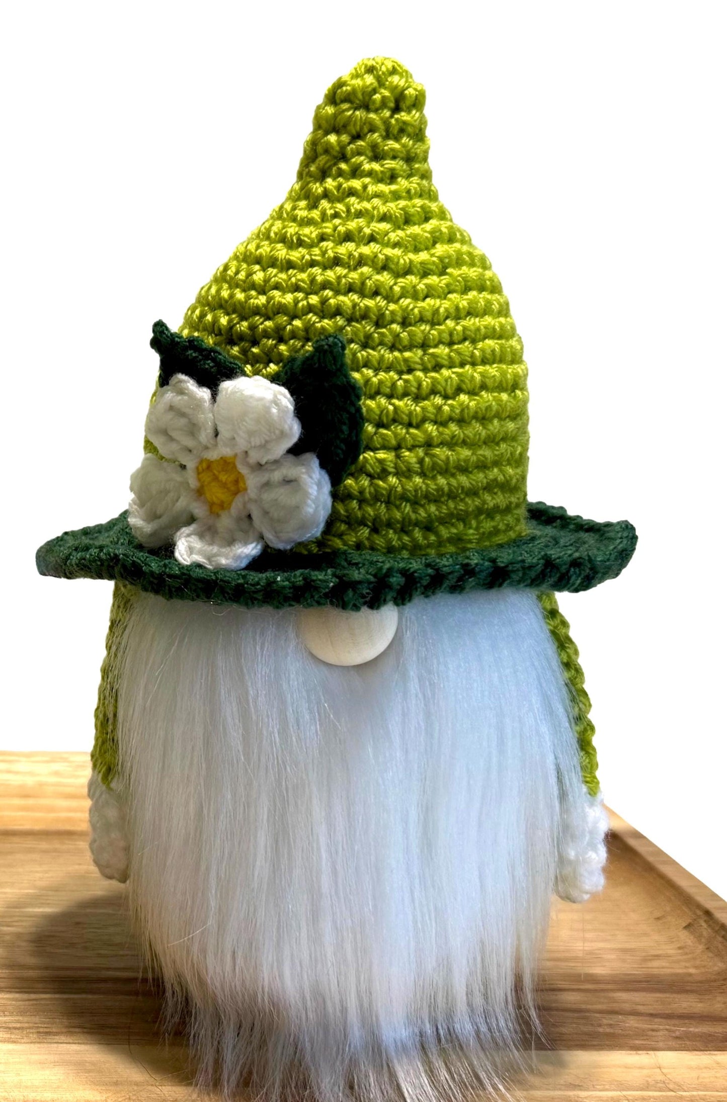 Lime Knitted Gnome , Summer Home Decor