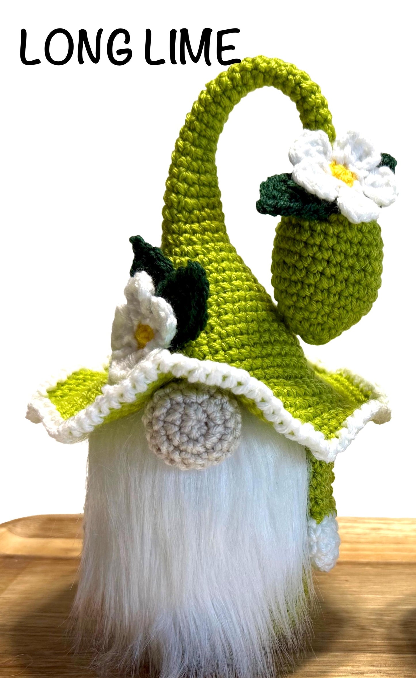 Lime Knitted Gnome , Summer Home Decor