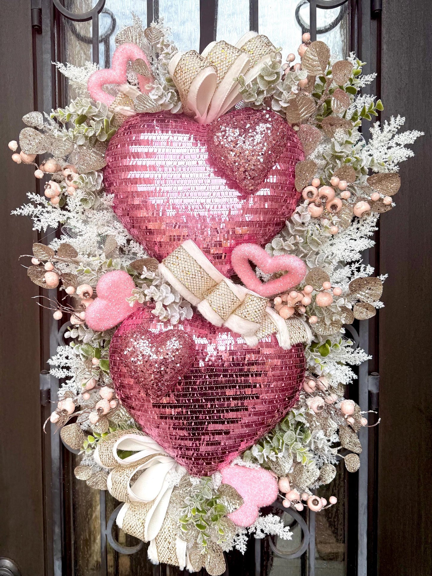 Valentine's Day Door Wreath, Spring Porch Decor