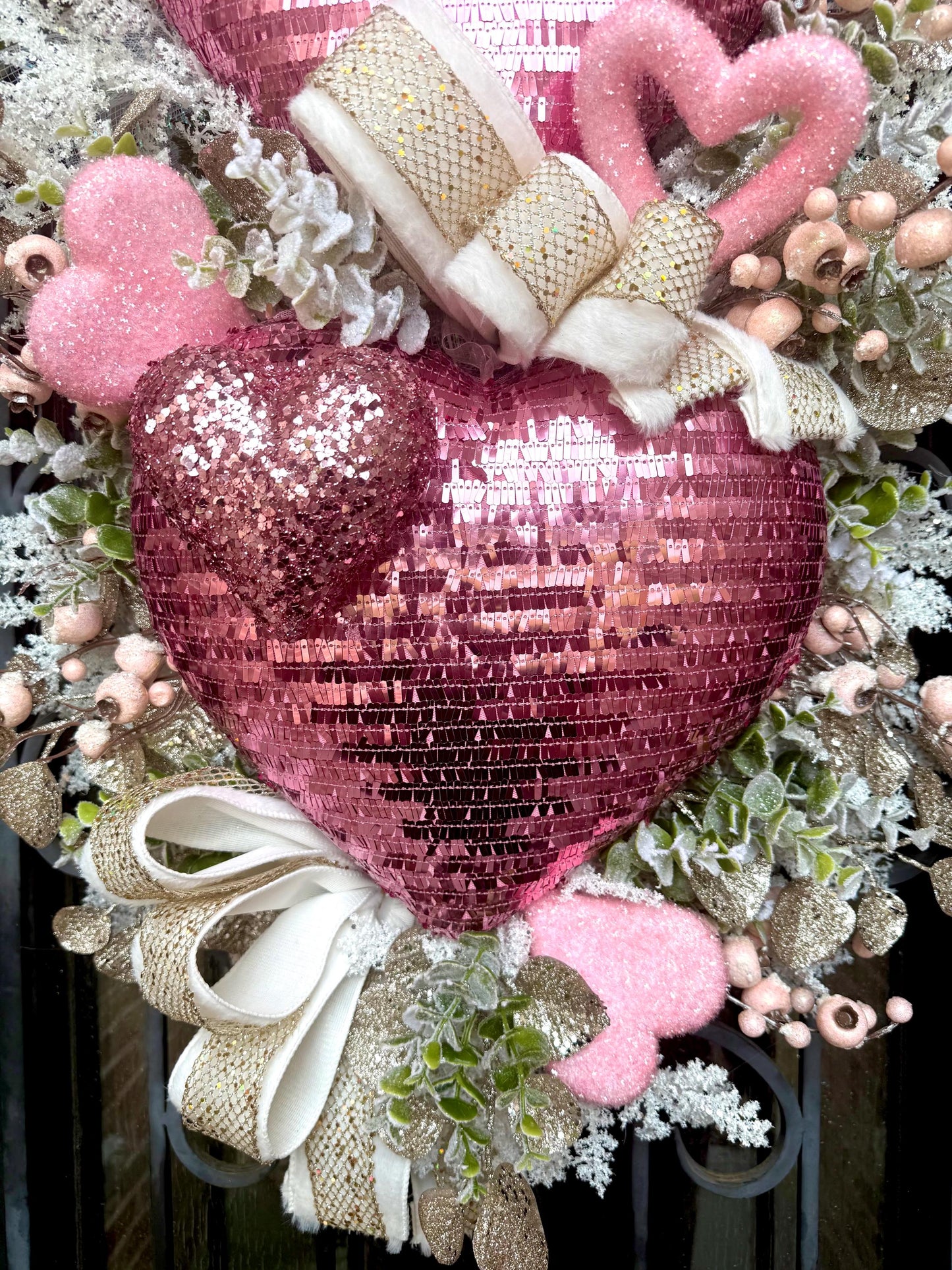 Valentine's Day Door Wreath, Spring Porch Decor