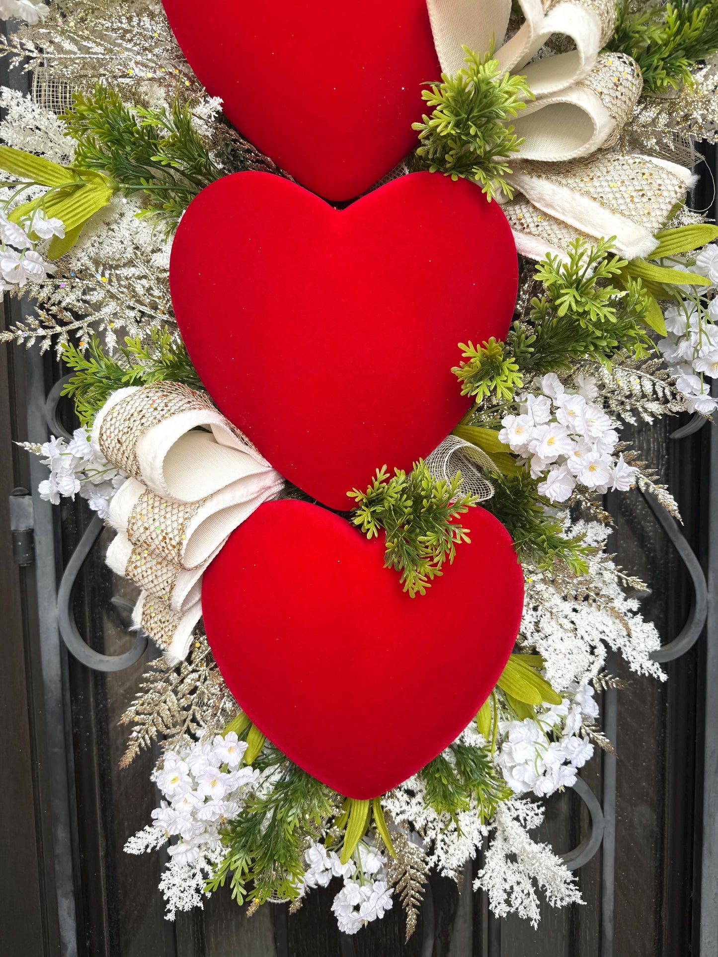Valentine's Day Door Wreath, Spring Porch Decor