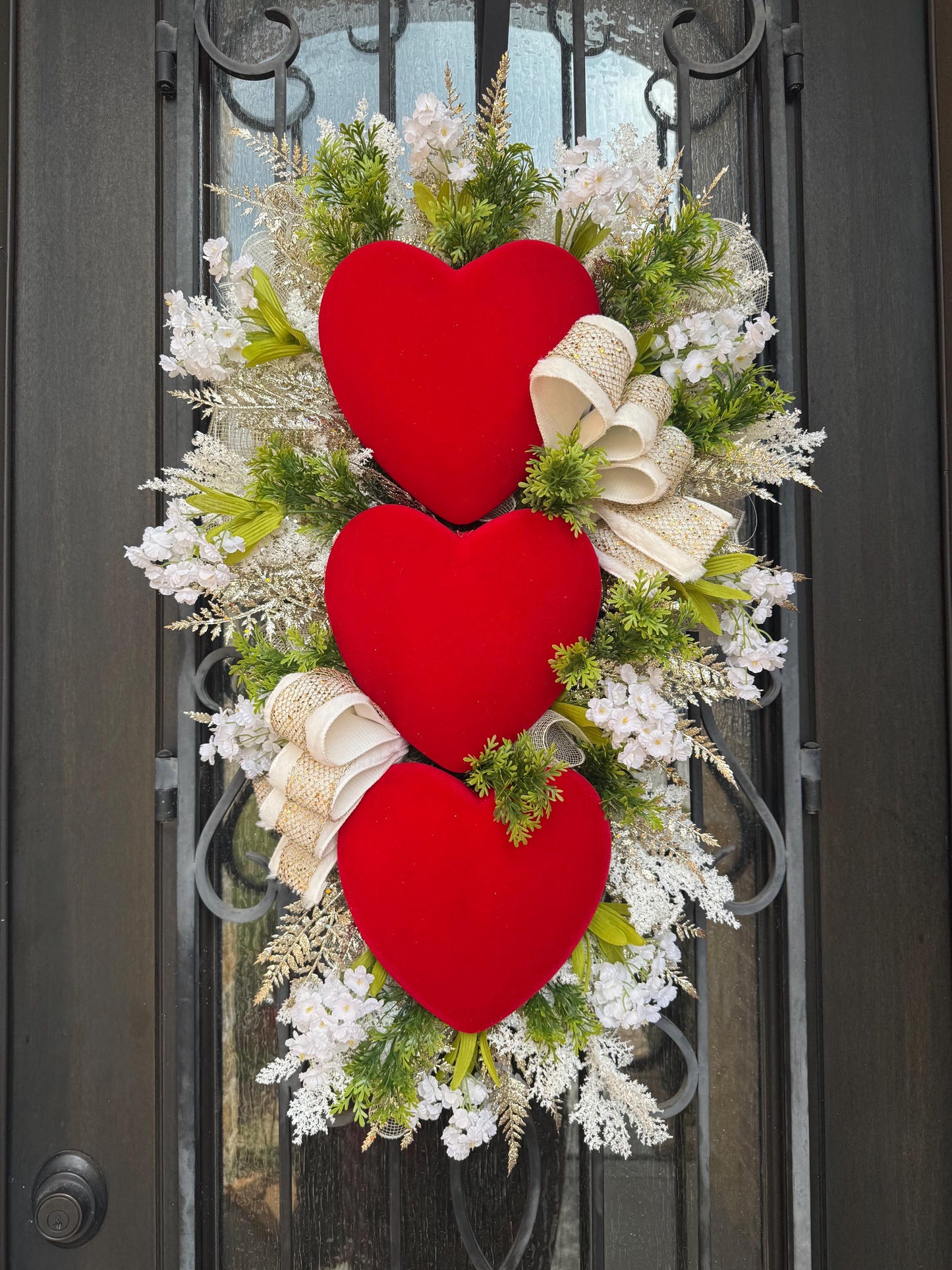 Valentine's Day Door Wreath, Spring Porch Decor