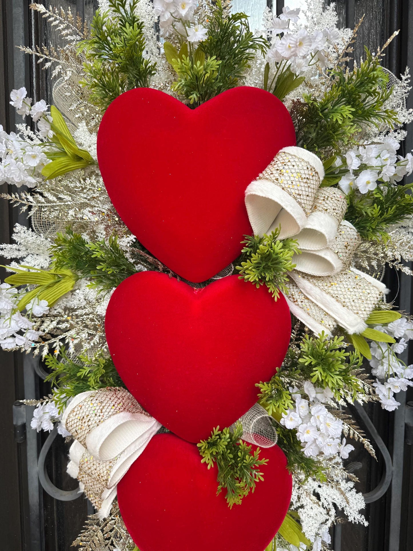 Valentine's Day Door Wreath, Spring Porch Decor