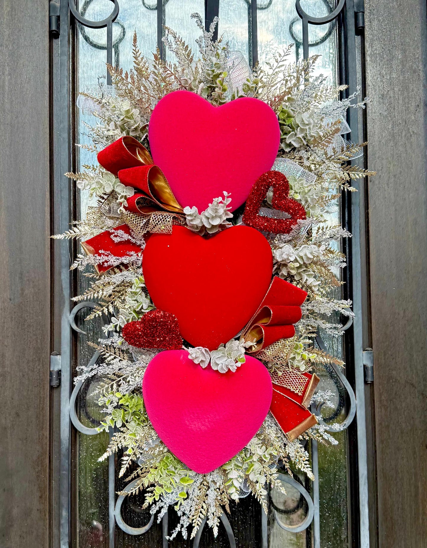 Valentine's Day Door Wreath, Spring Porch Decor
