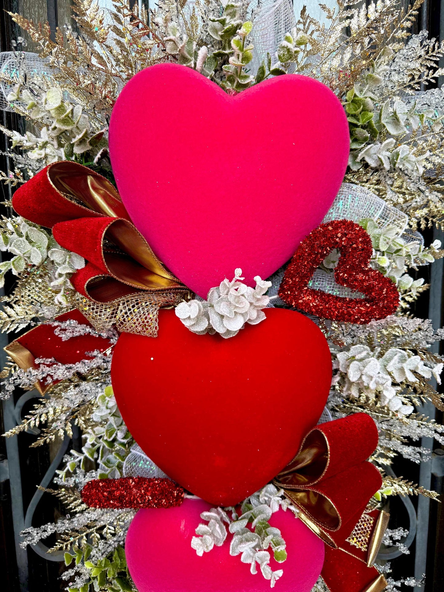 Valentine's Day Door Wreath, Spring Porch Decor