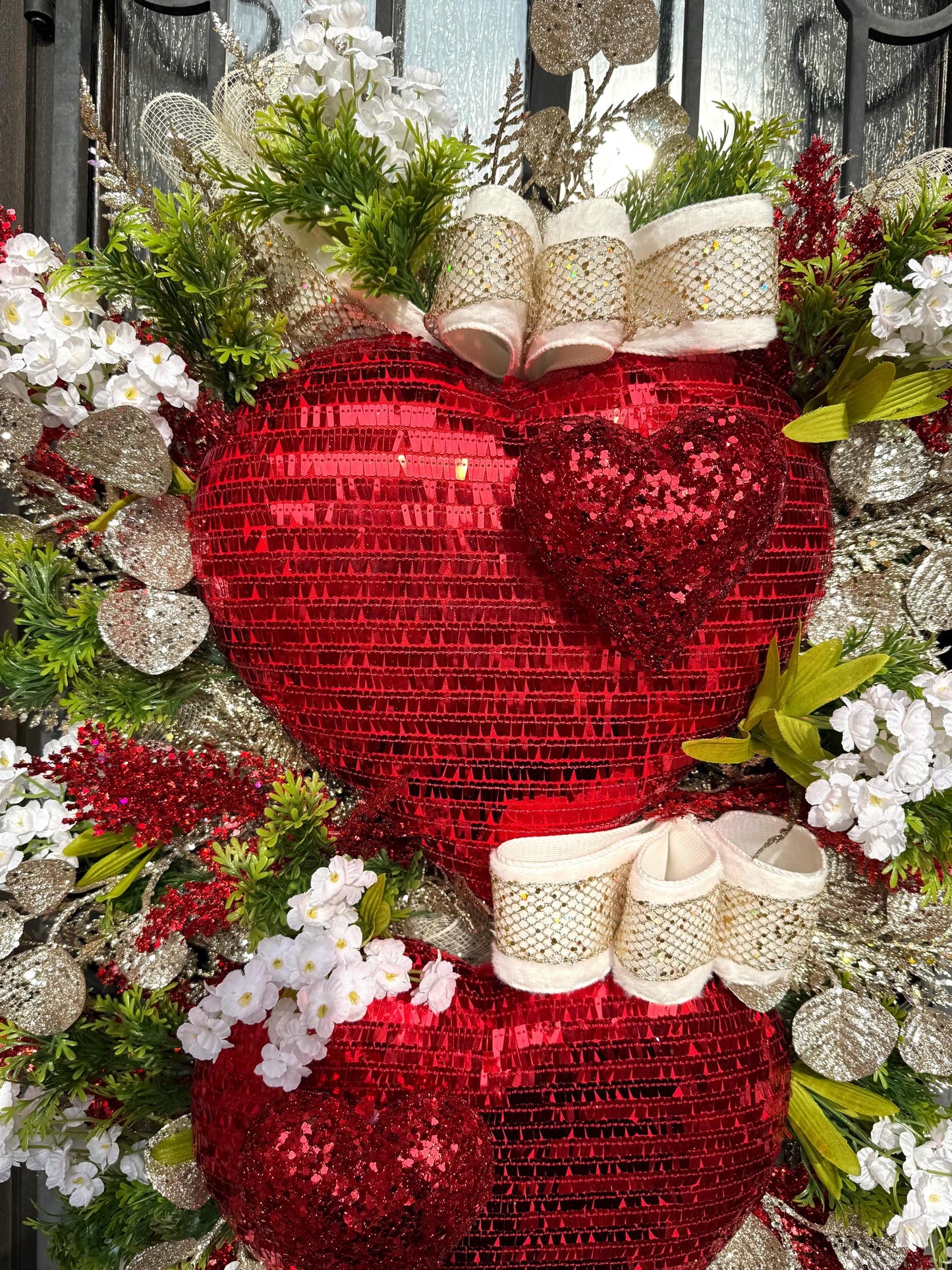 Valentine's Day Door Wreath, Spring Porch Decor